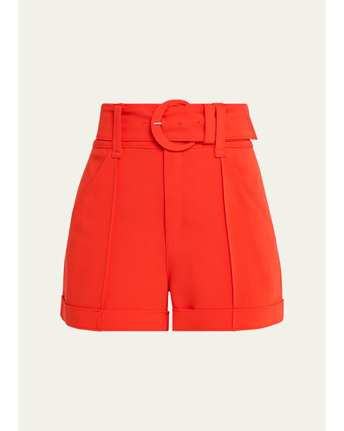 Aldi Belted High-Rise Stitched Shorts