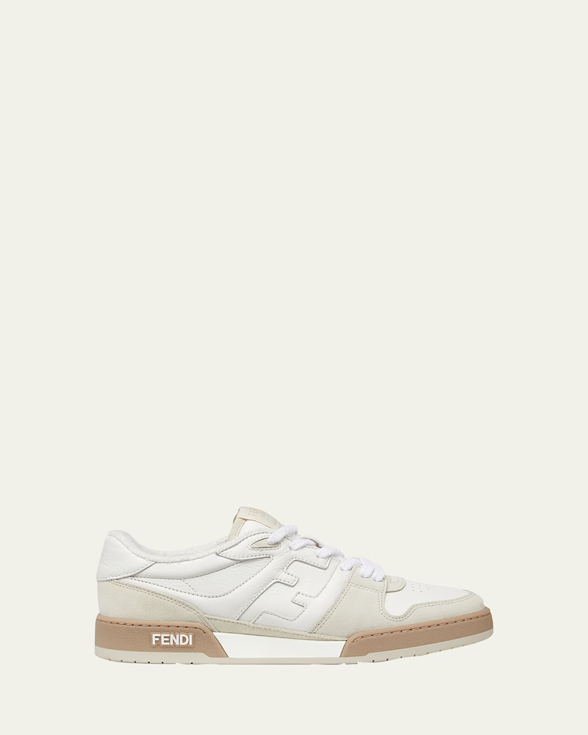 Men's Match Leather FF-Logo Low-Top Sneakers