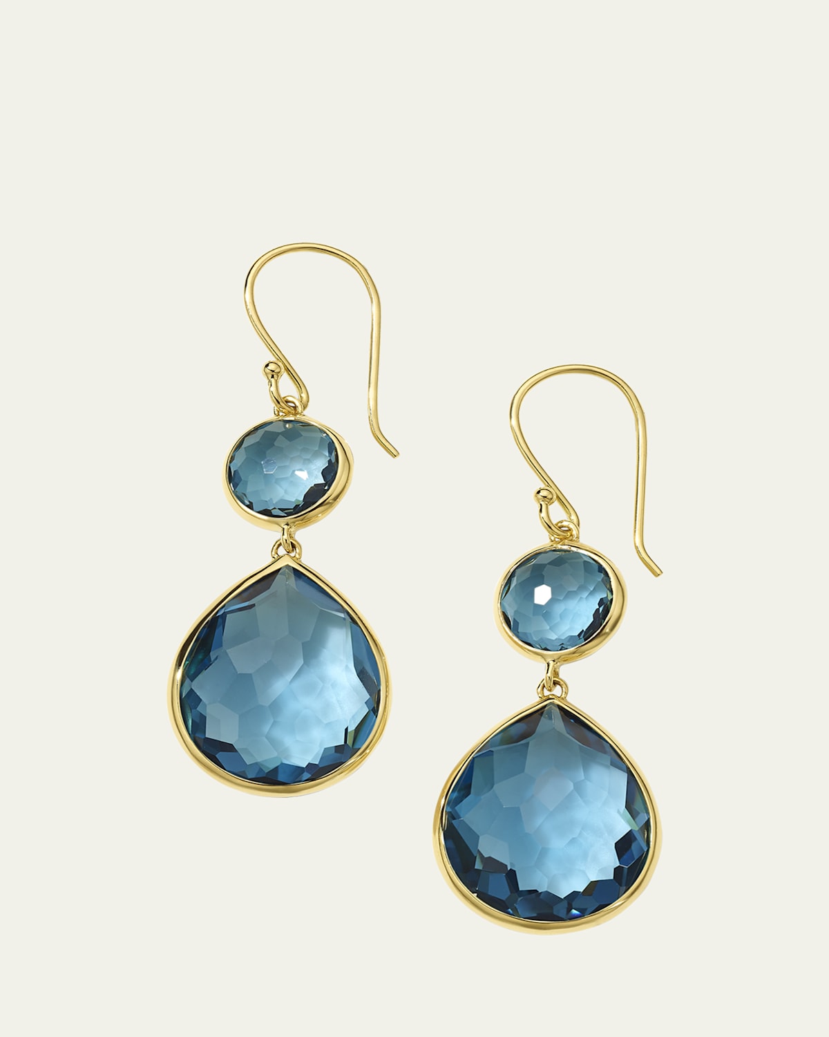 Rock Candy Snowman Teardrop Earrings in 18K Gold