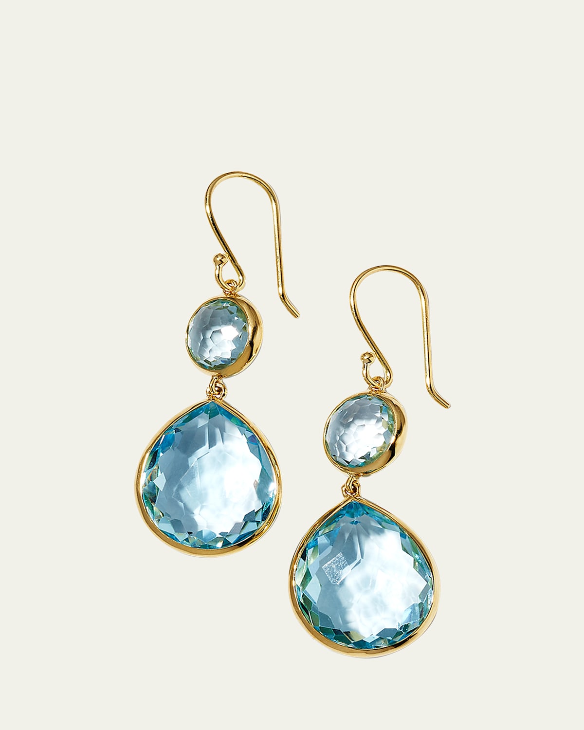 Rock Candy Snowman Teardrop Earrings in 18K Gold