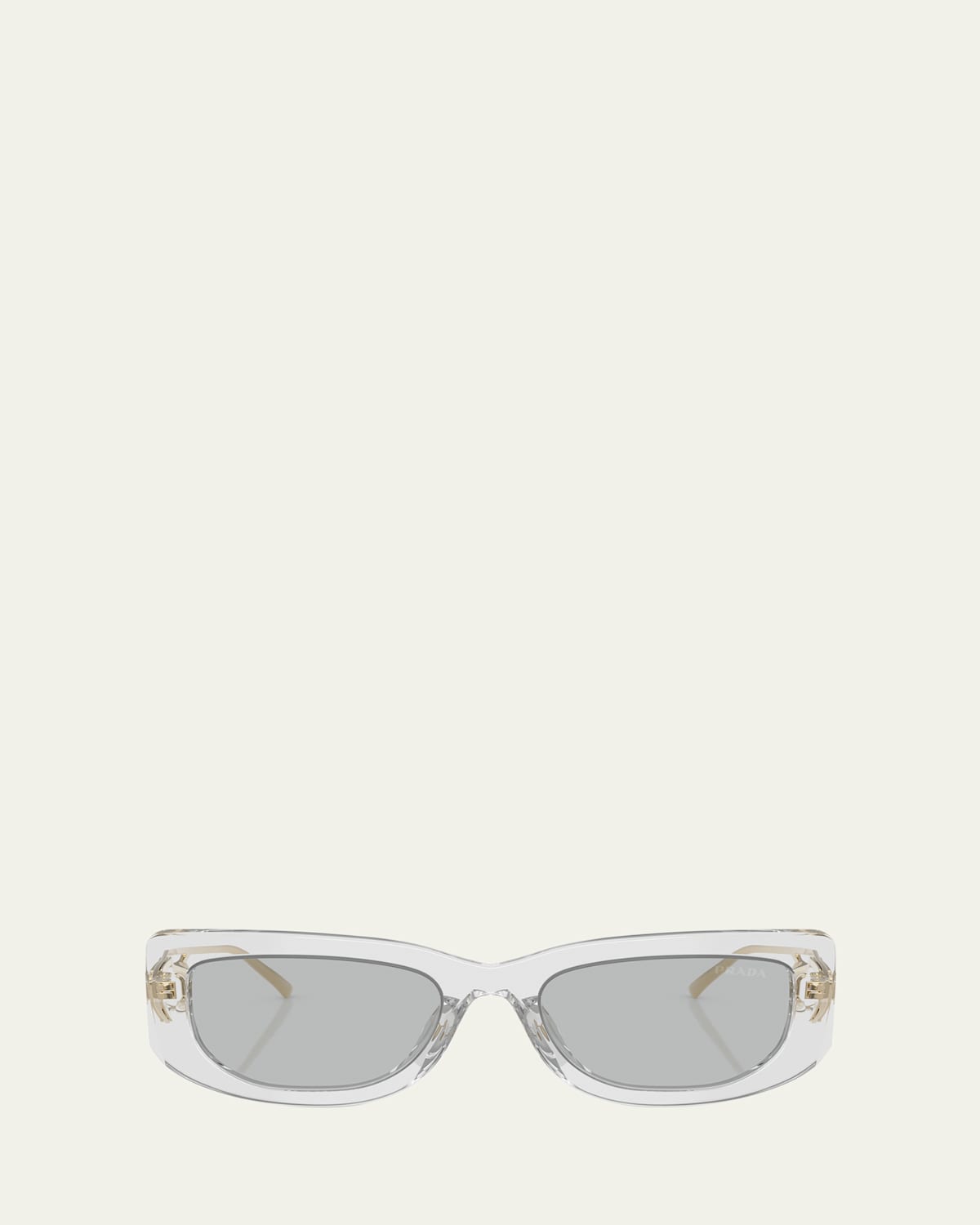 Prada Sunglasses With The Triangle Logo In Transparent Grey