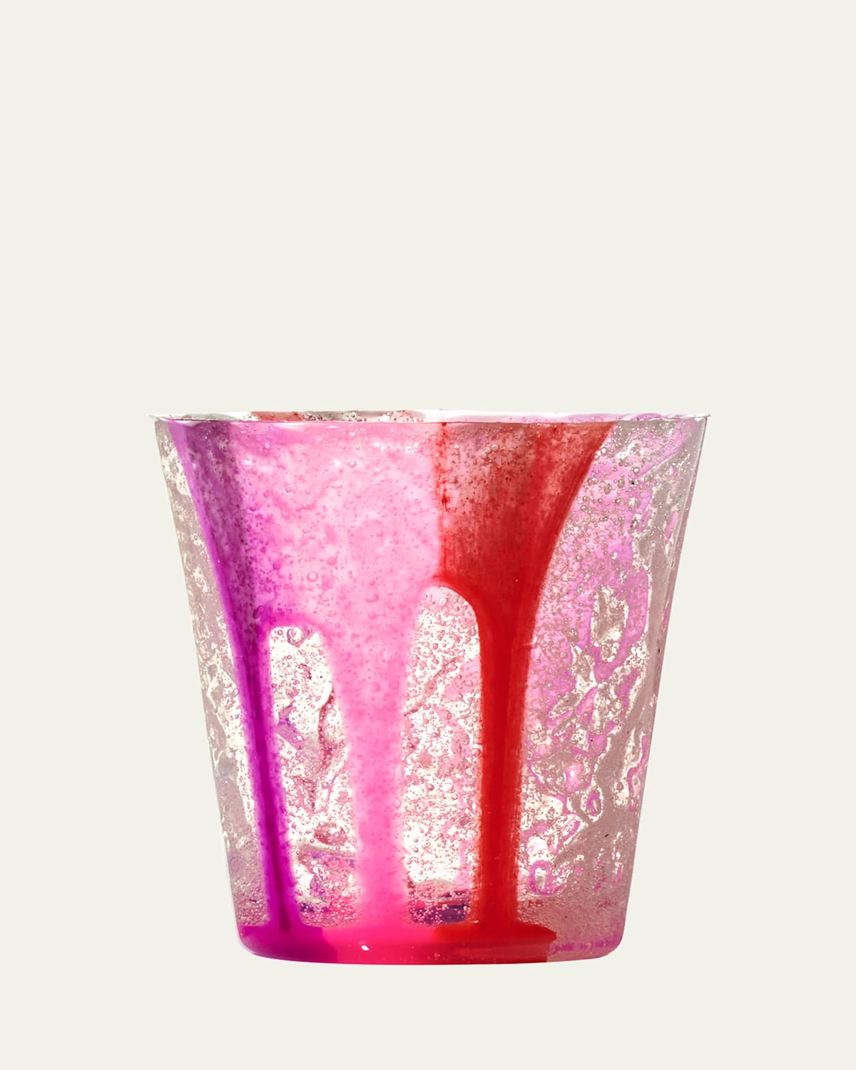 Alessandro Ciffo Murano Fuchsia & Red Silicone Drinking Glass In Multi