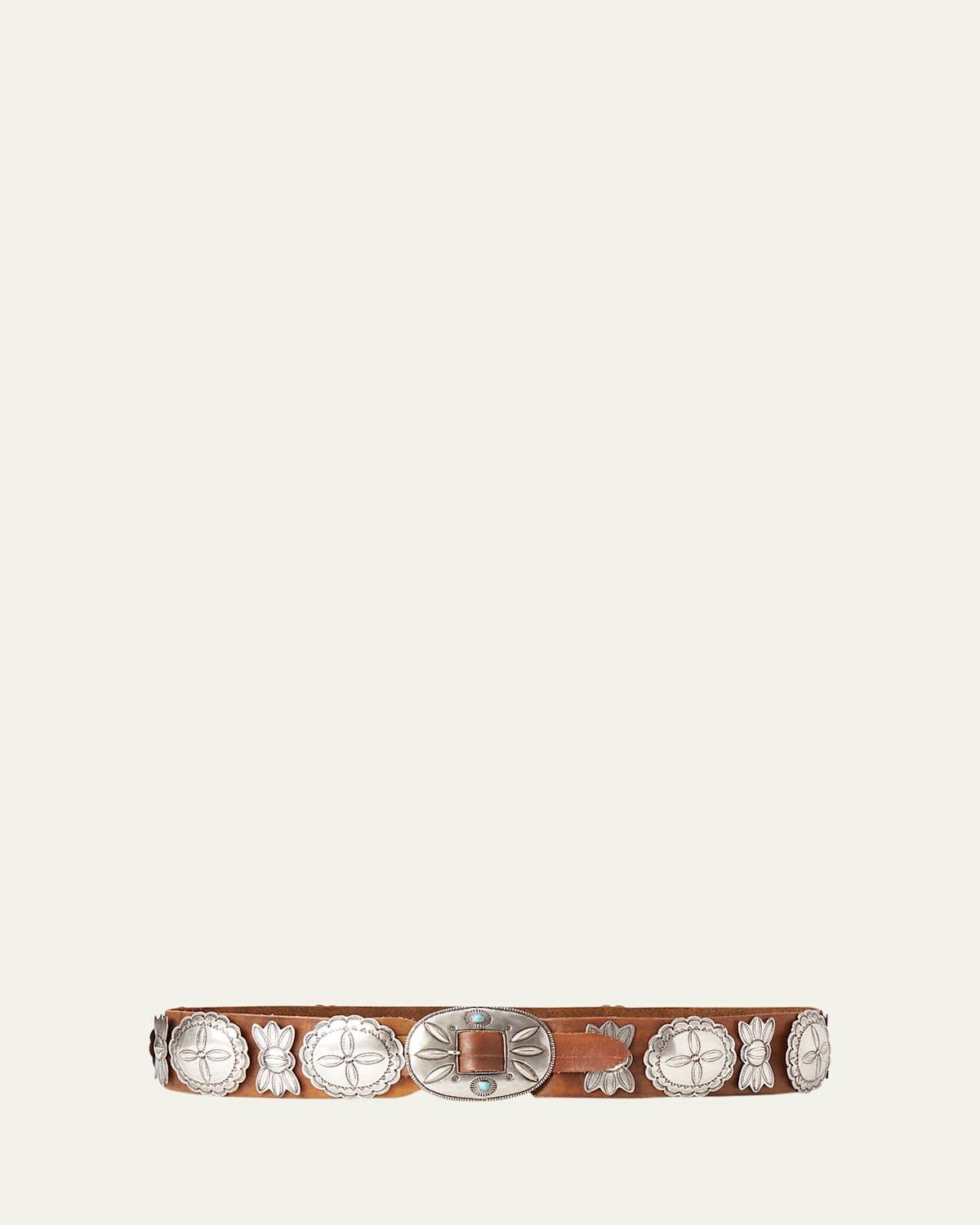 Casted Concho Leather Belt