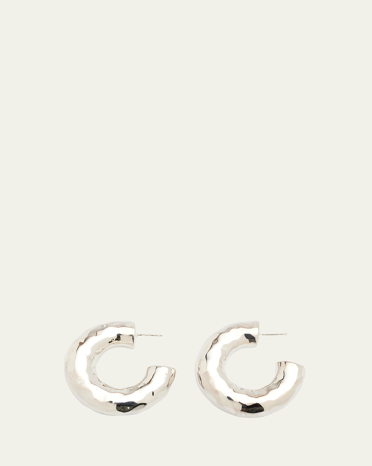 Hammered Medium Hoop Earrings in Sterling Silver