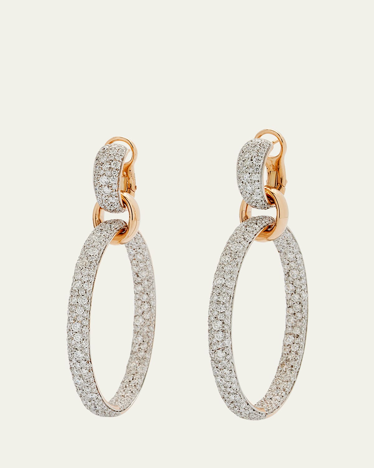 Iconica Circle Earrings in Rose Gold with Diamonds