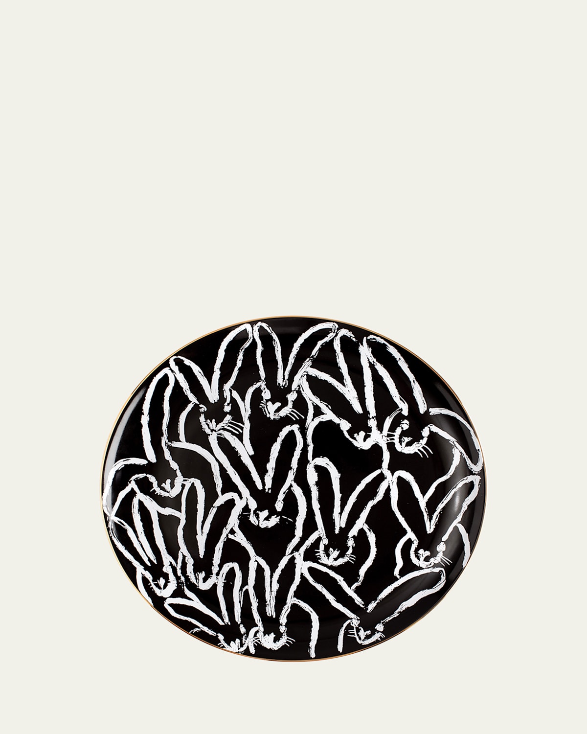 Hunt Slonem Jubilee Serving Plate with Gold Rim