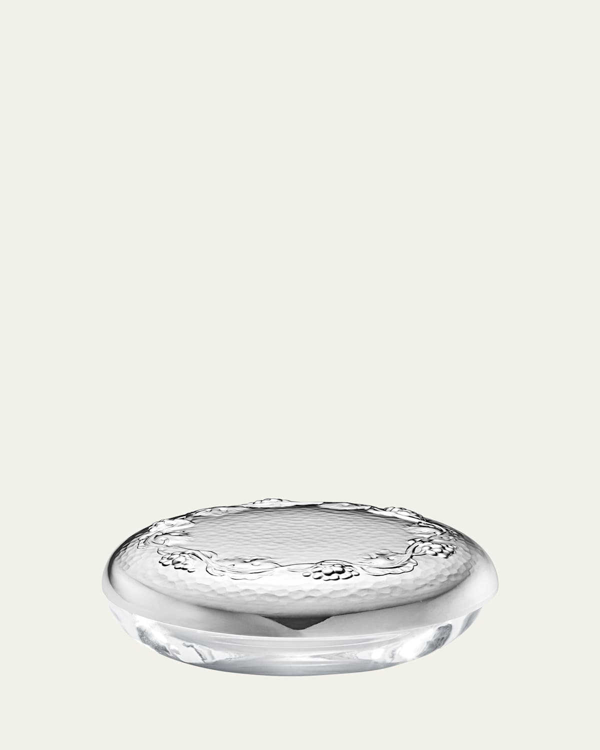 Georg Jensen Grape Small Sterling Silver & Crystal Box 394 In Silver And Crystal