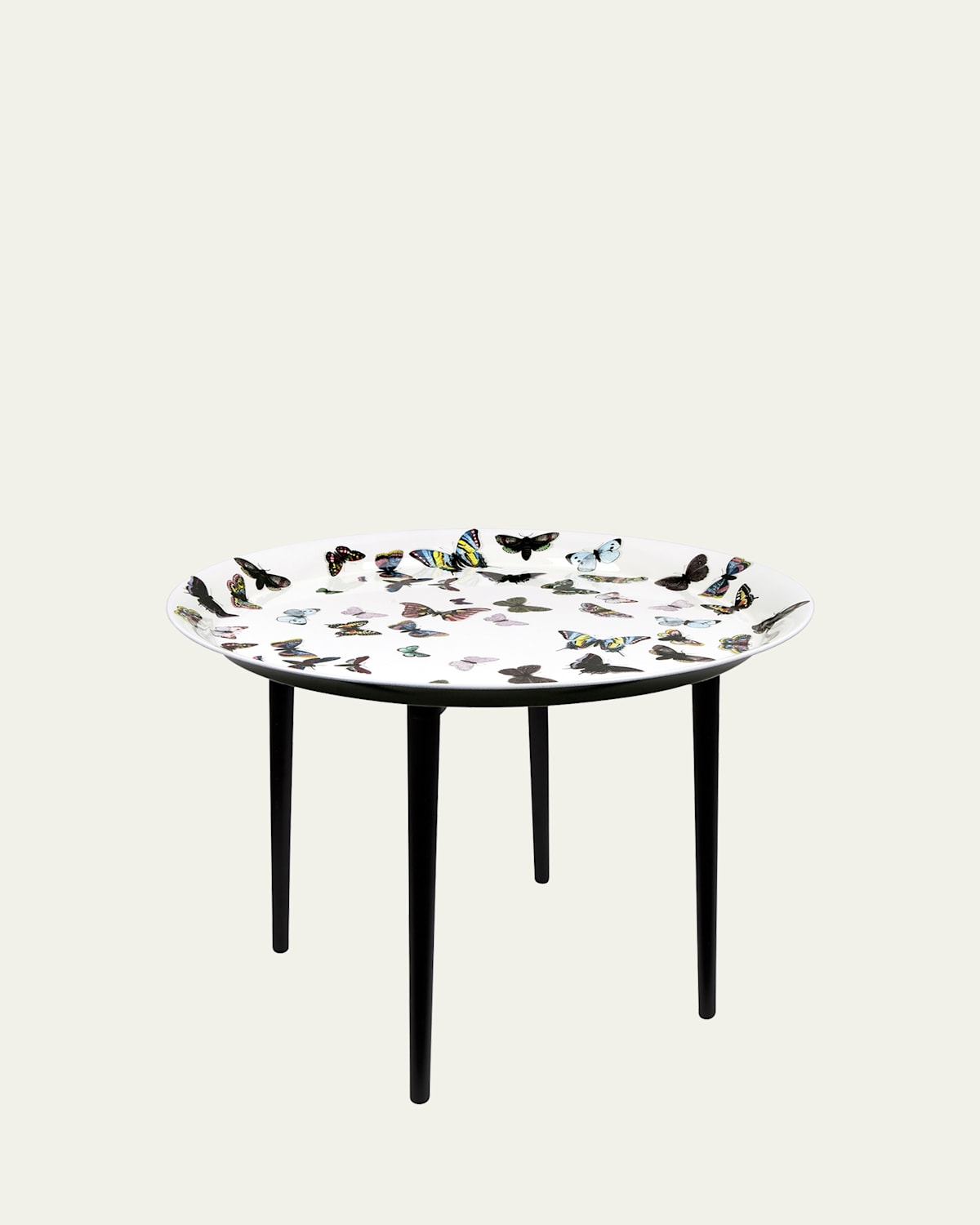 Fornasetti Farfalle Tray In White Multi
