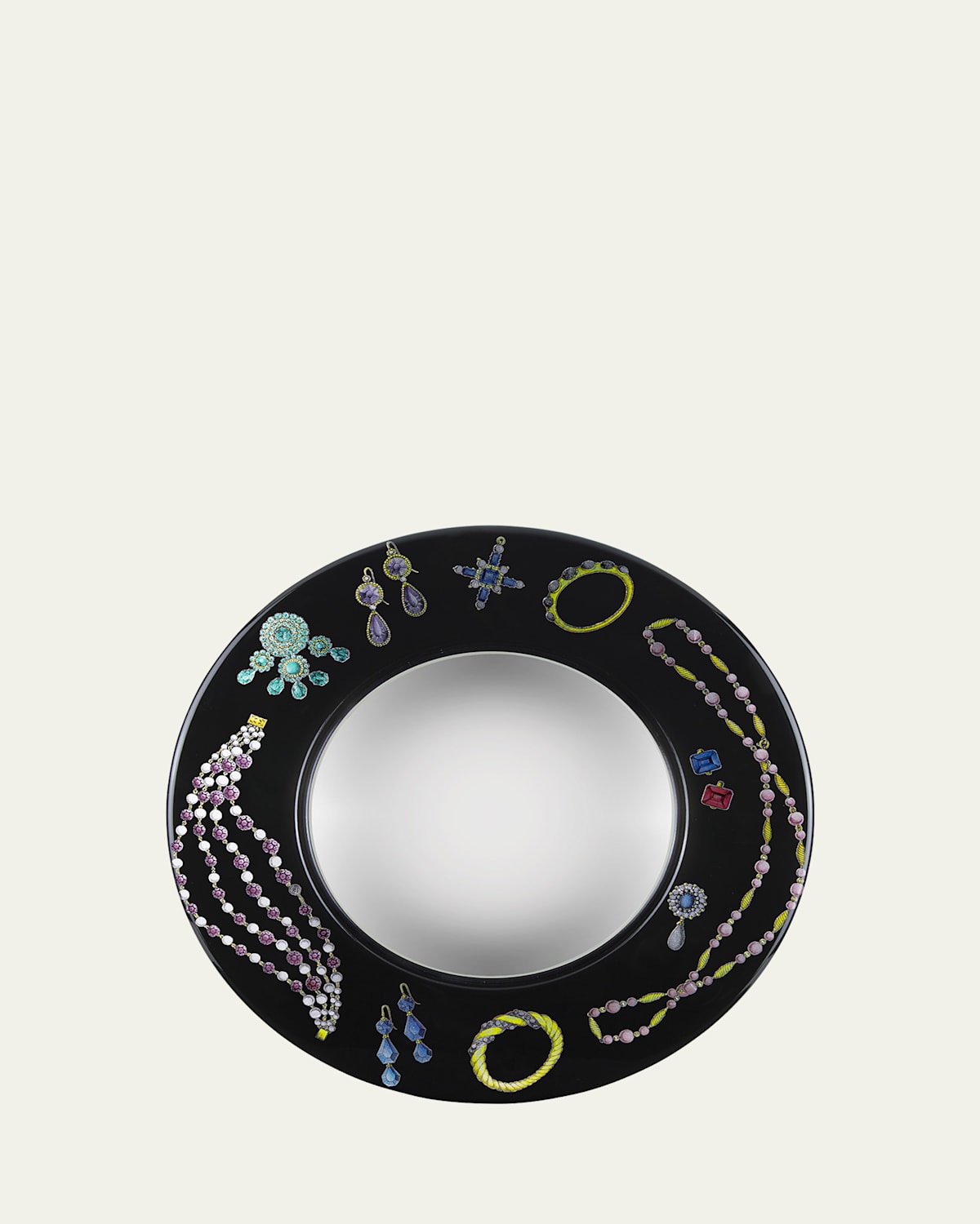 Fornasetti Convex Mirror In Black Multi