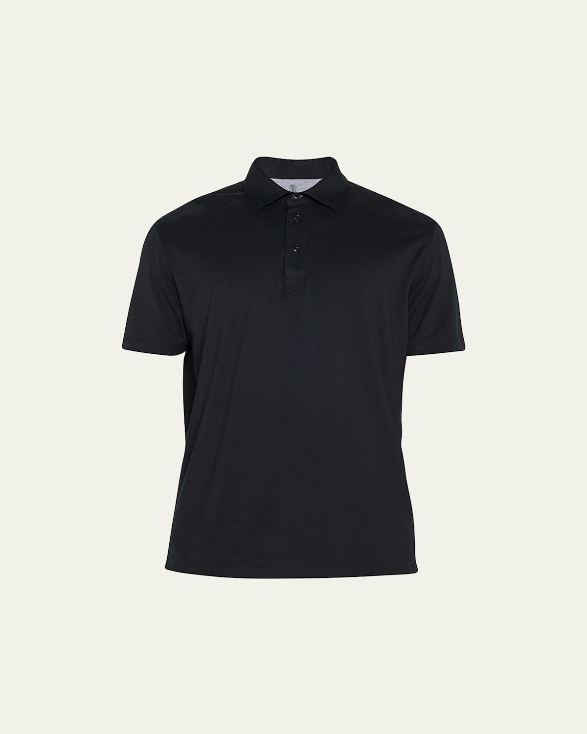 Brunello Cucinelli Men's Jersey Polo Shirt In Black