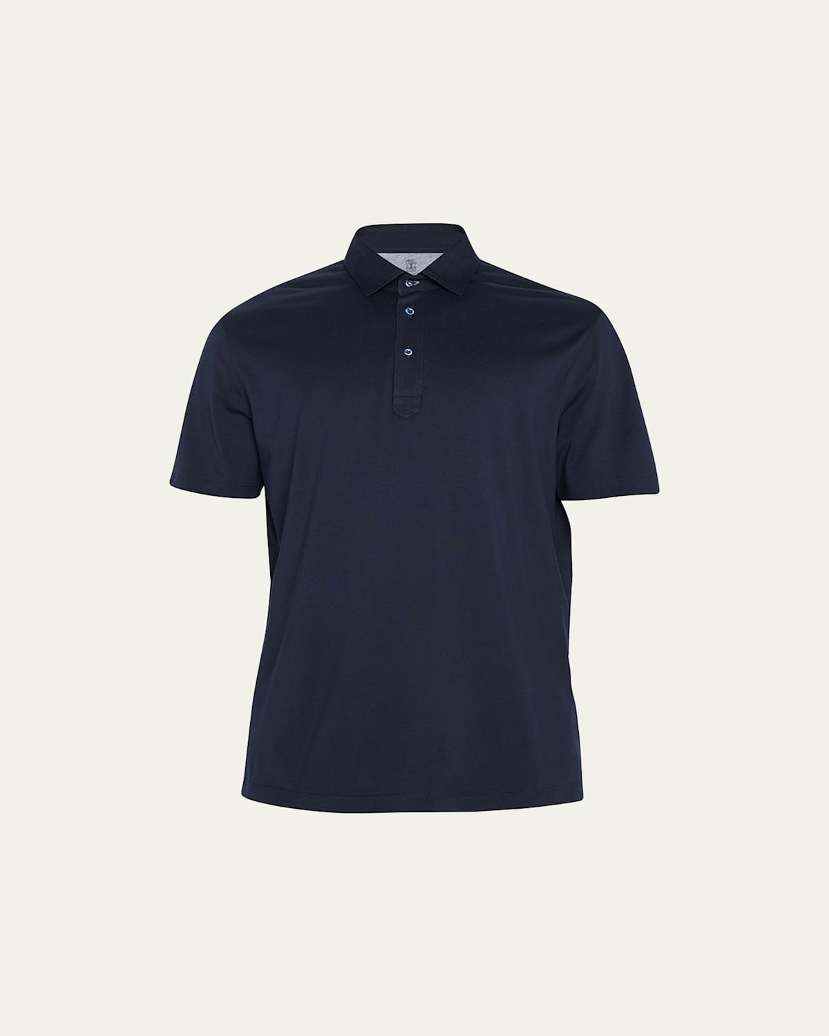 Brunello Cucinelli Button-fastening Cotton Polo Shirt In Navy