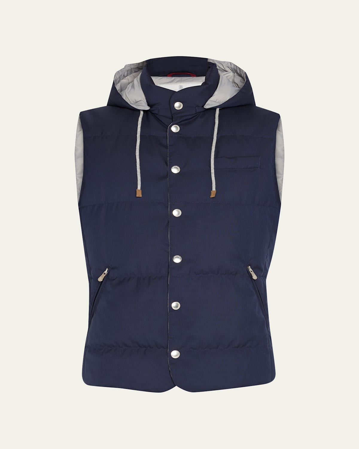 Brunello Cucinelli Down-filled Padded Gilet In Navy