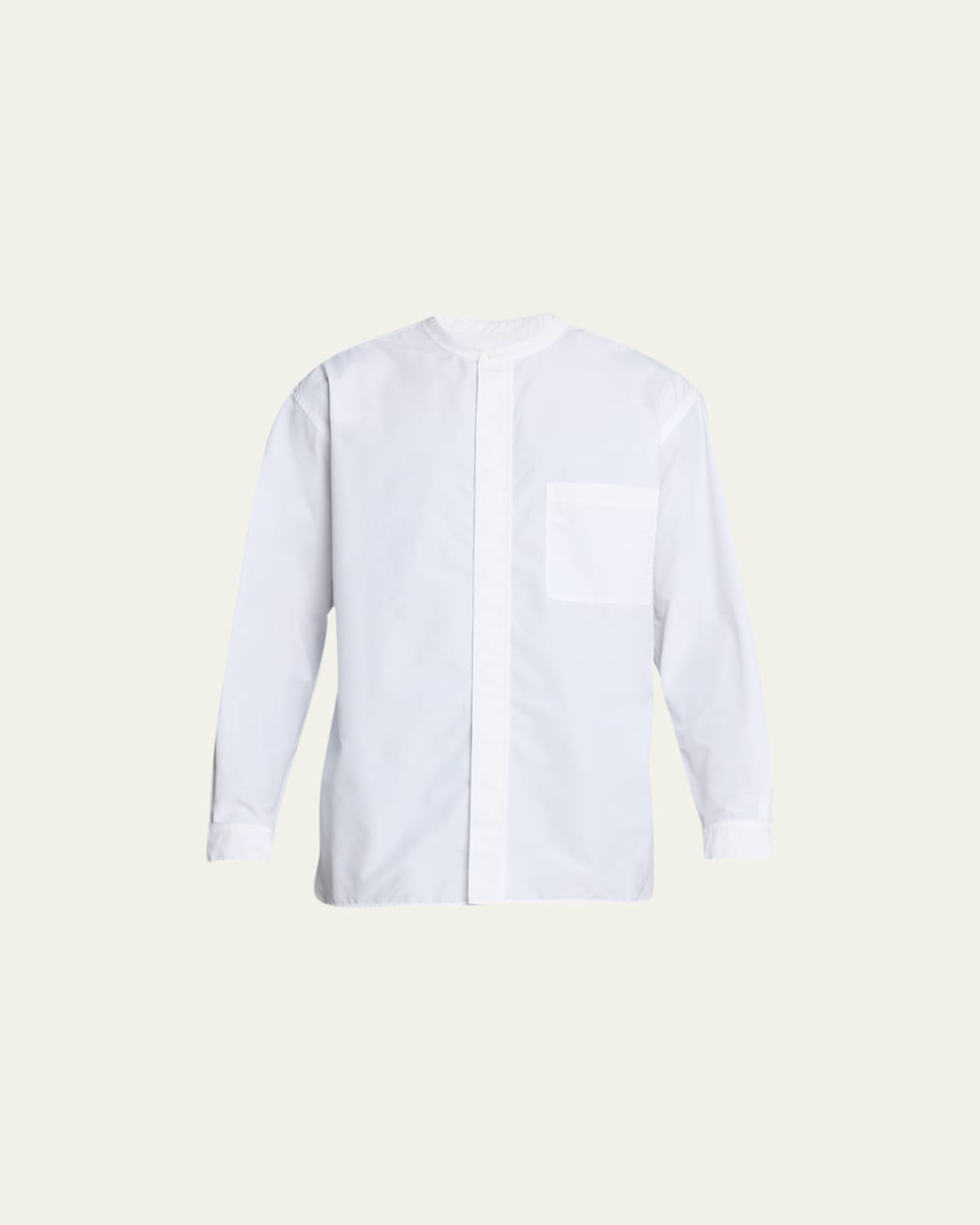 Men's Band-Collar Relaxed Sport Shirt