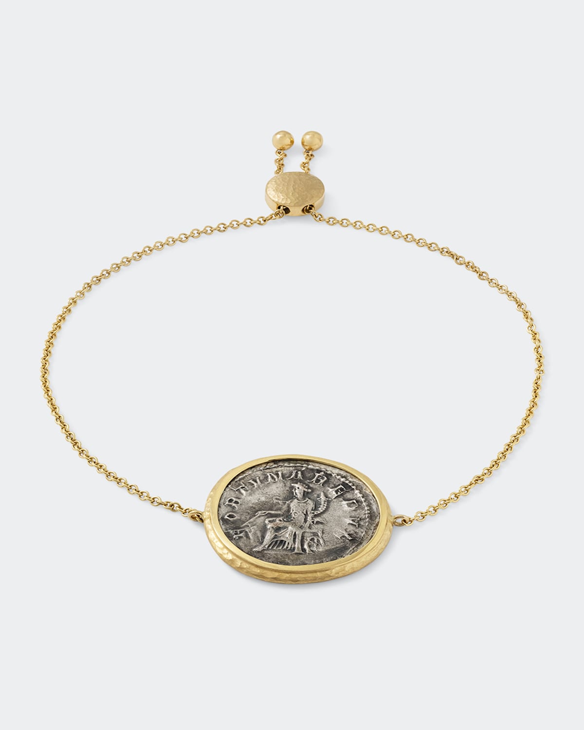 Men's 18K Yellow Gold Ancient Fortuna Coin Bracelet