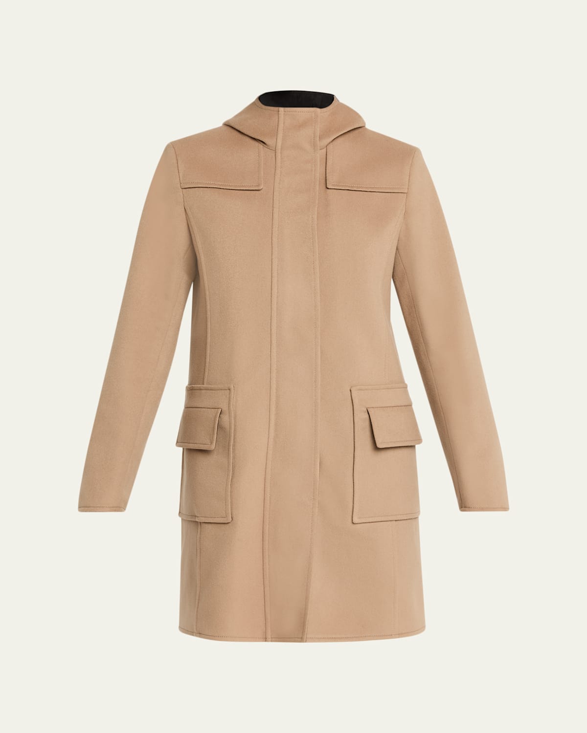 Akris Punto Duffle Reversible Hooded Coat In Neutral