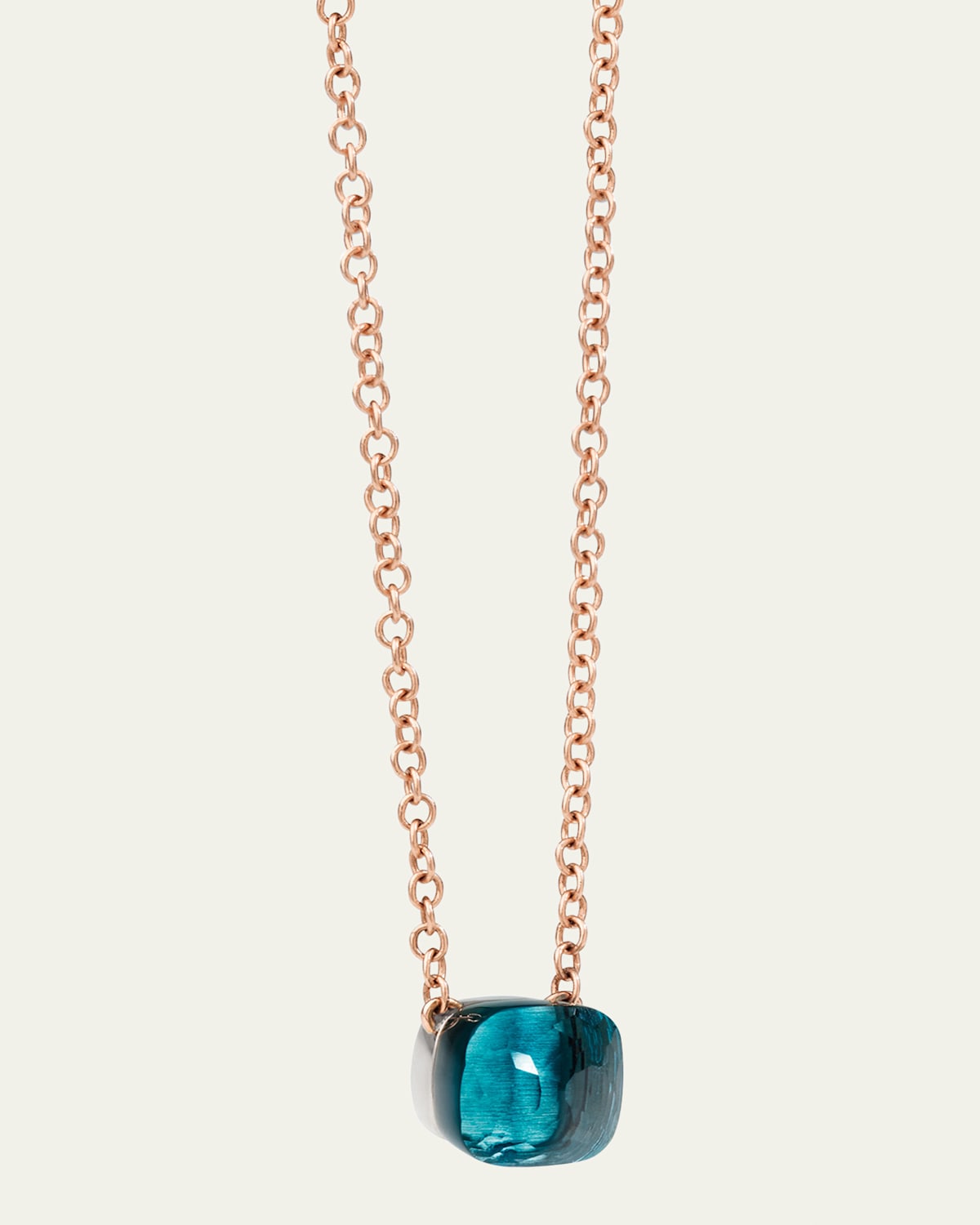 18K Gold Nudo London Blue Topaz Pendant Necklace