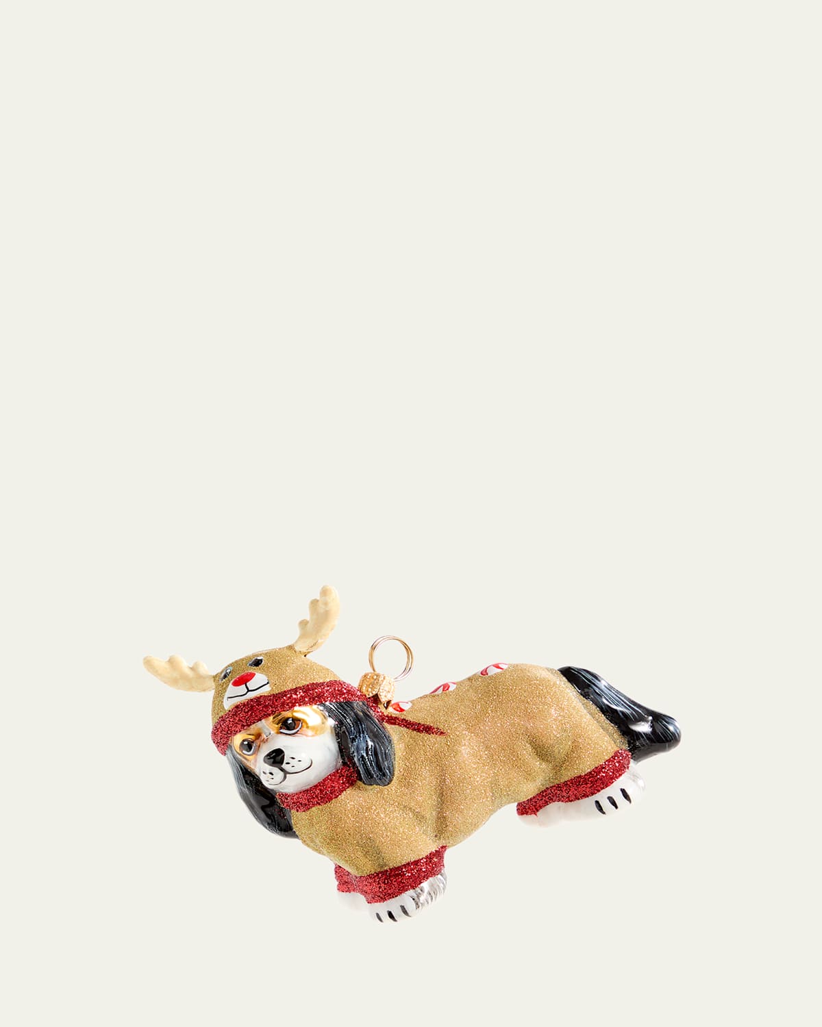 Joy To The World Collectibles Cavalier King Charles Spaniel Dog In Reindeer Sleeper Pjs Christmas Ornament - Tricolor In Multi