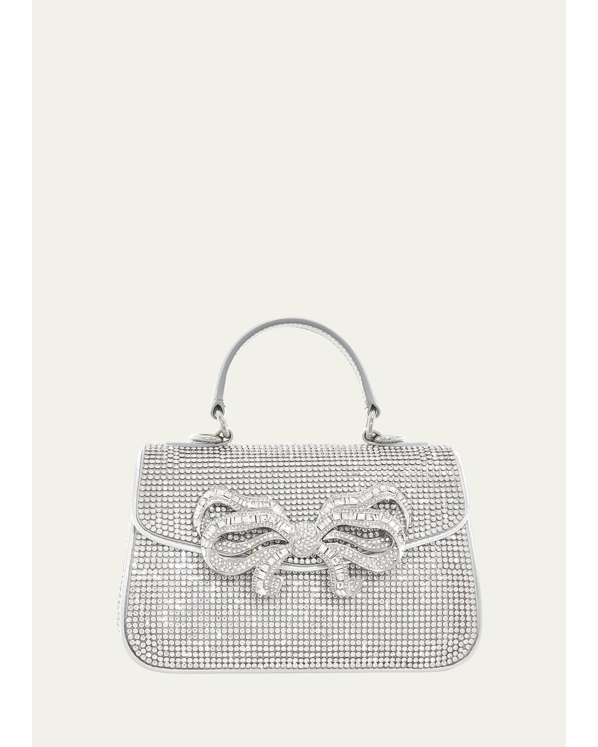 Bow Crystal Top-Handle Bag