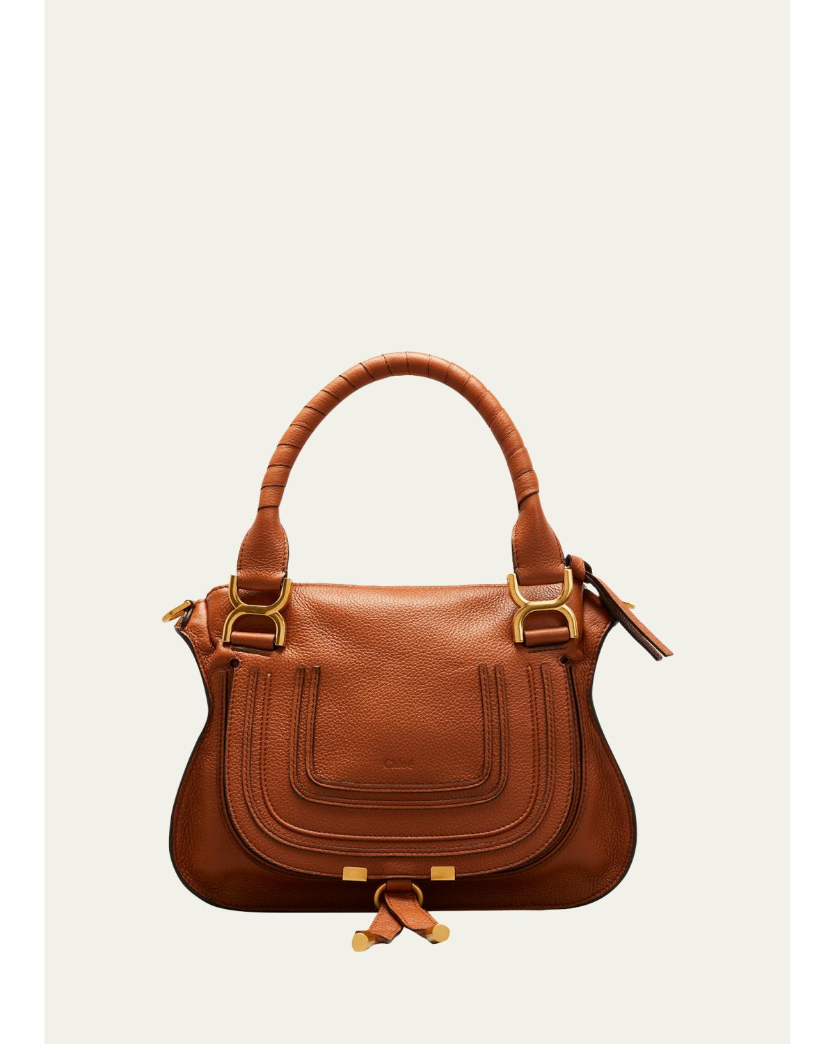 Marcie Small Satchel Bag in Grained Calfskin