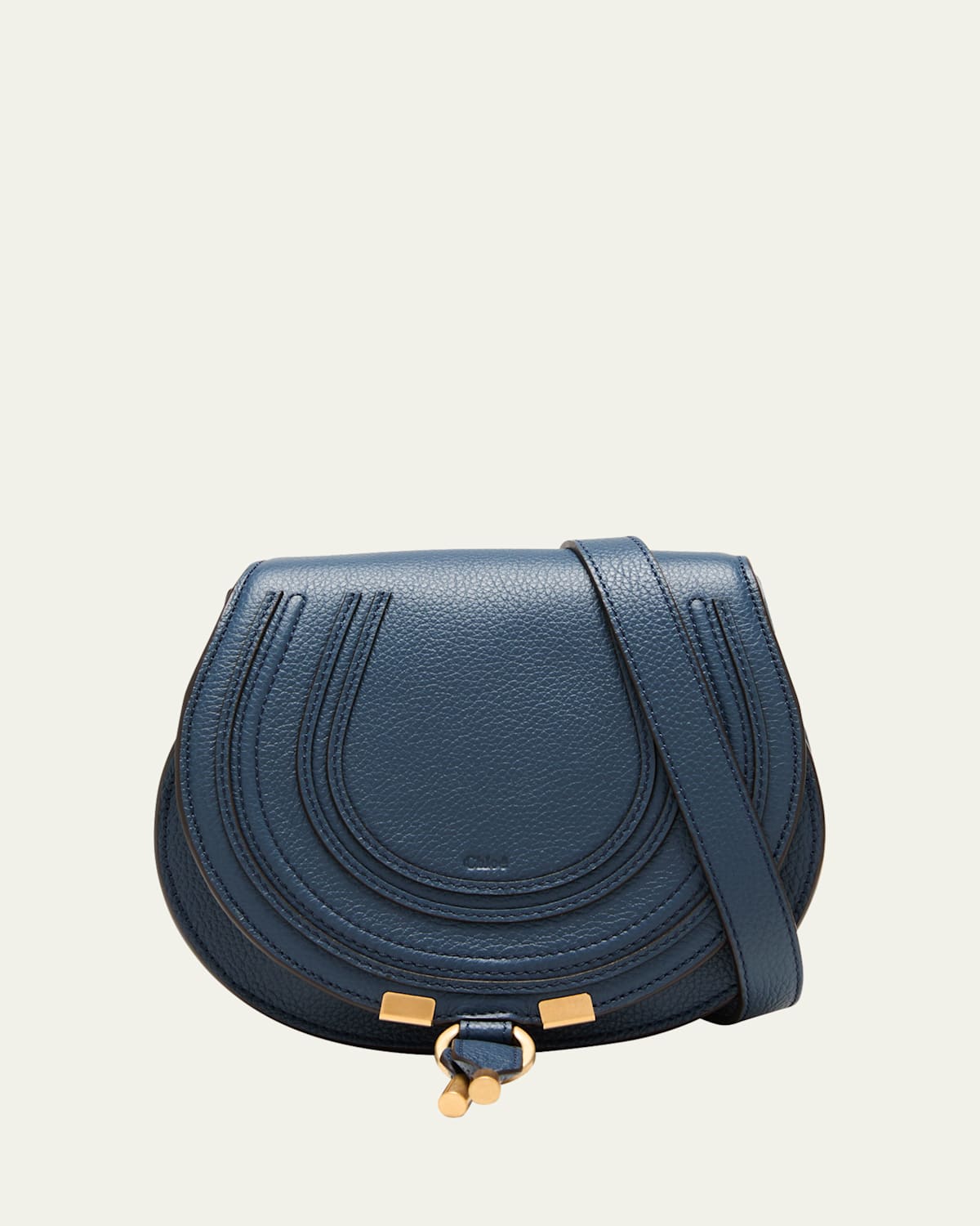 Chloé Marcie Small Crossbody Bag In Grained Calfskin In Green