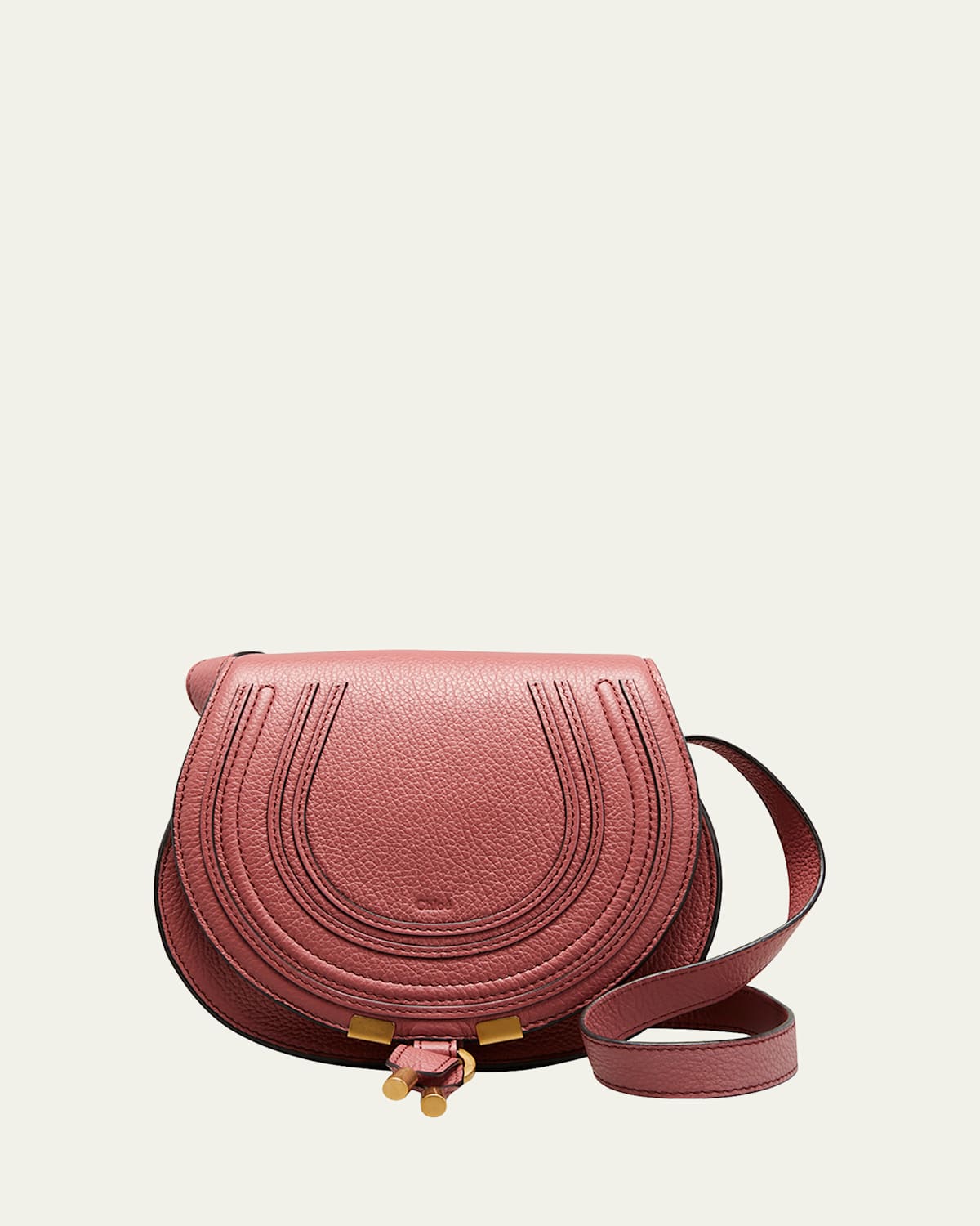 Chloé Marcie Small Crossbody Bag In Grained Calfskin In Pink