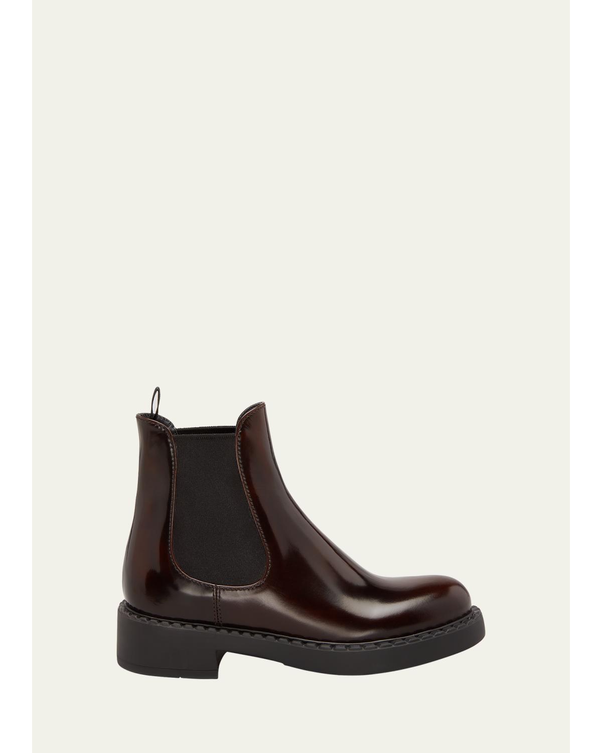 Leather Chelsea Pull-On Booties