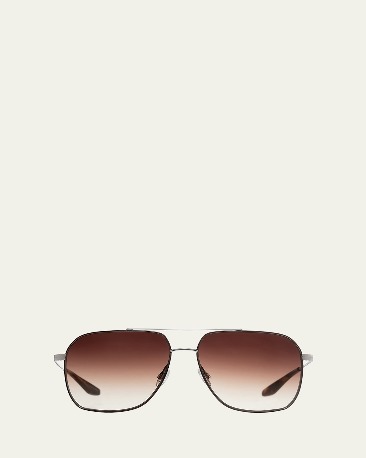 Barton Perreira Men's Aeronaut Double-bridge Metal Aviator Sunglasses In Brown