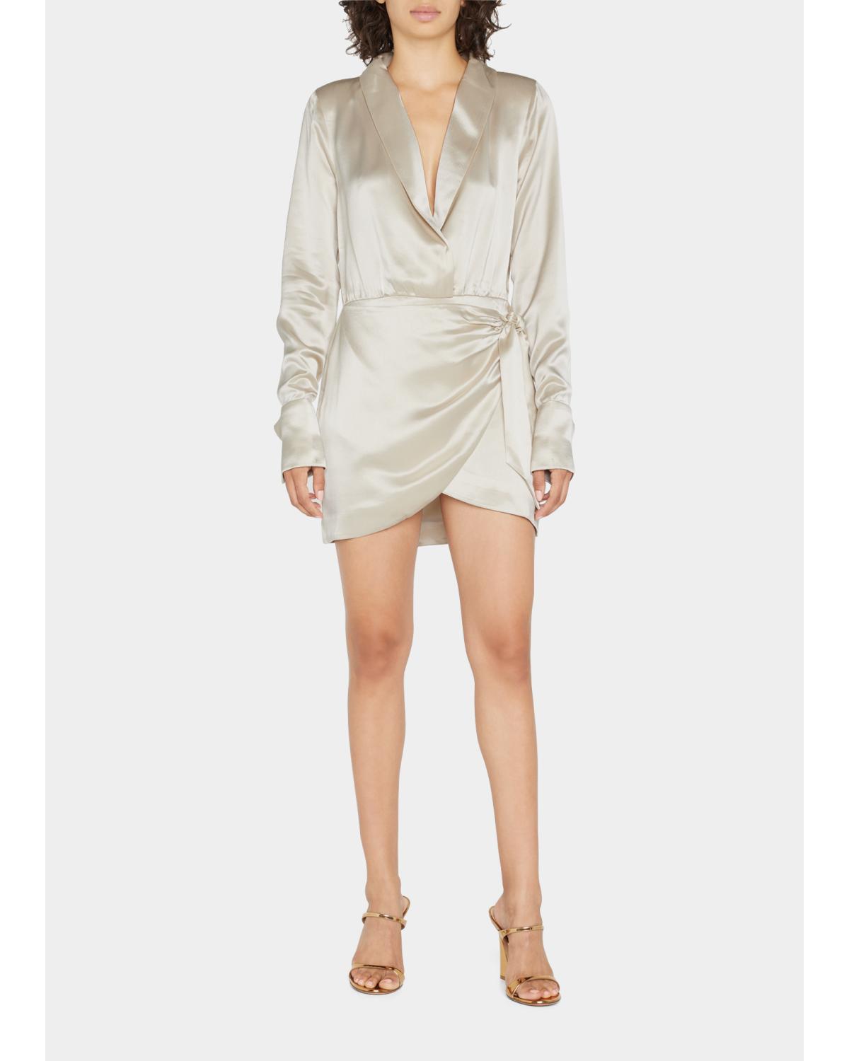 Lola + the Boys Hailey Satin Wrap Mini Dress