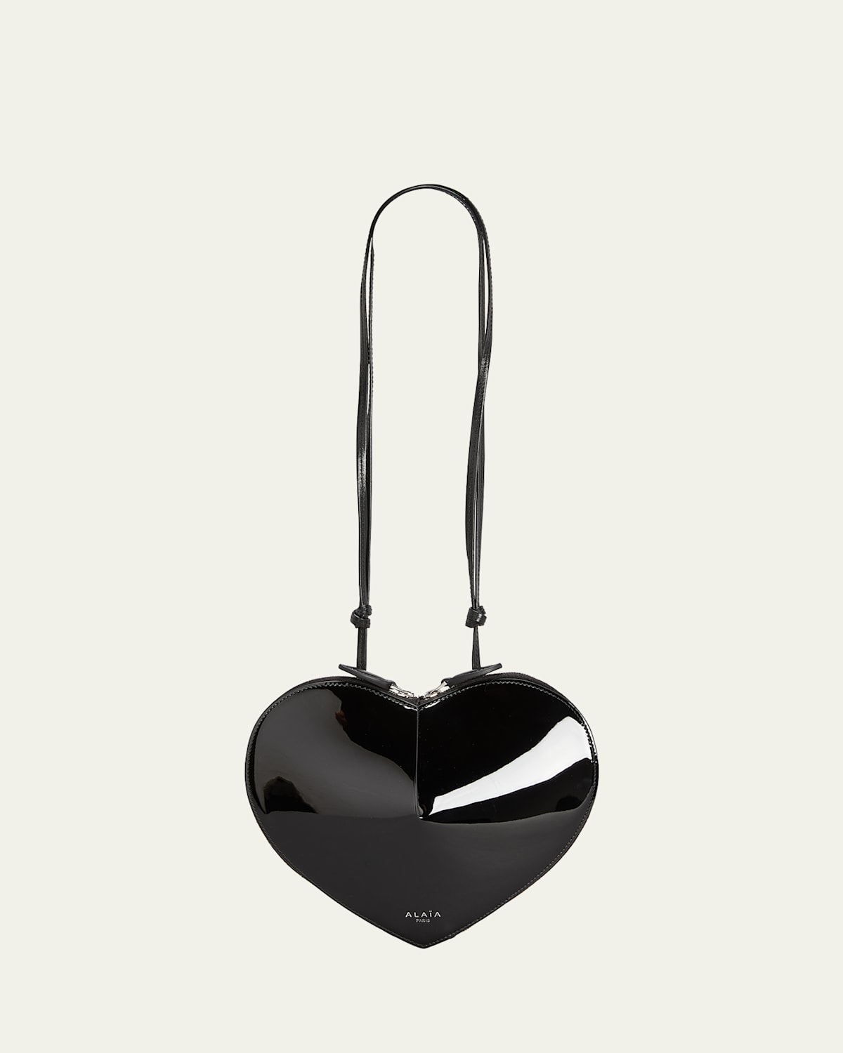Alaïa Le Coeur Crossbody Bag In Patent Leather In Black
