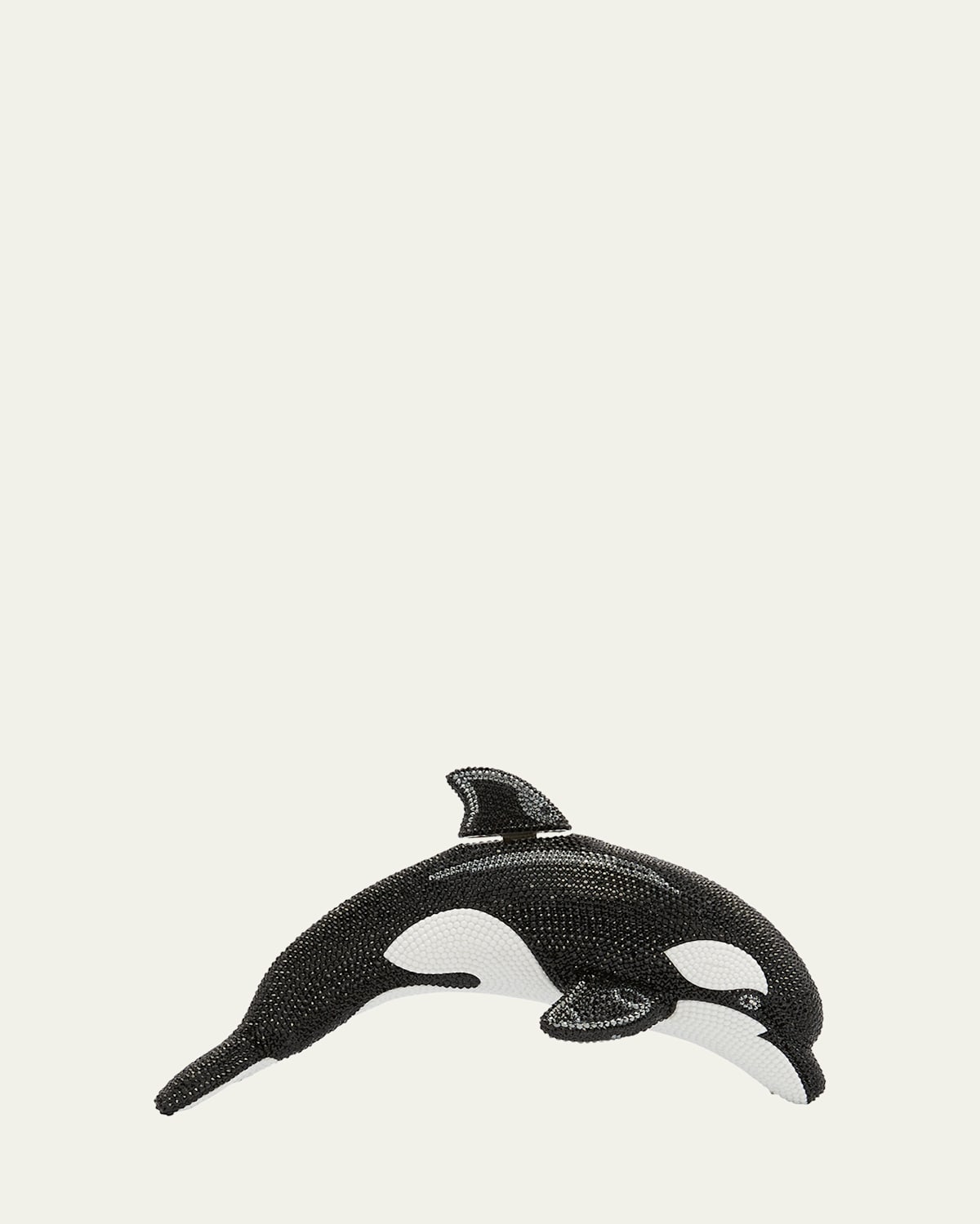 Judith Leiber Orca Crystal Minaudiere Bag In Black