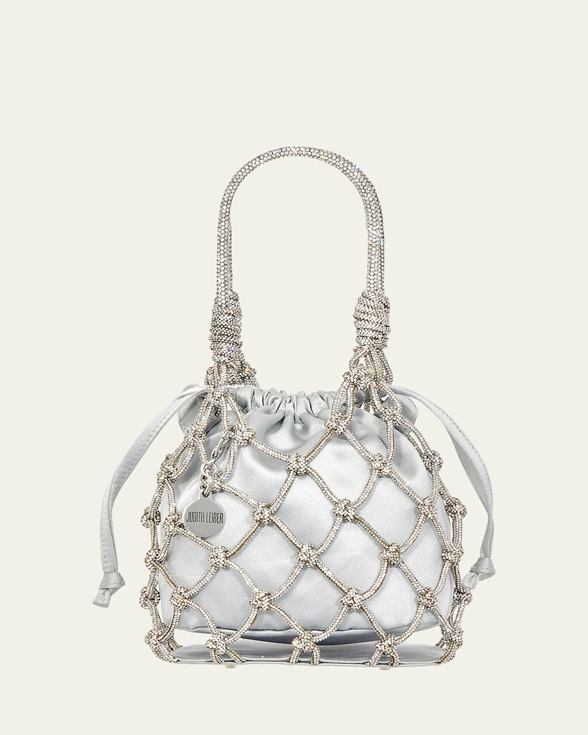 Judith Leiber Sparkle Net Clutch In Silver