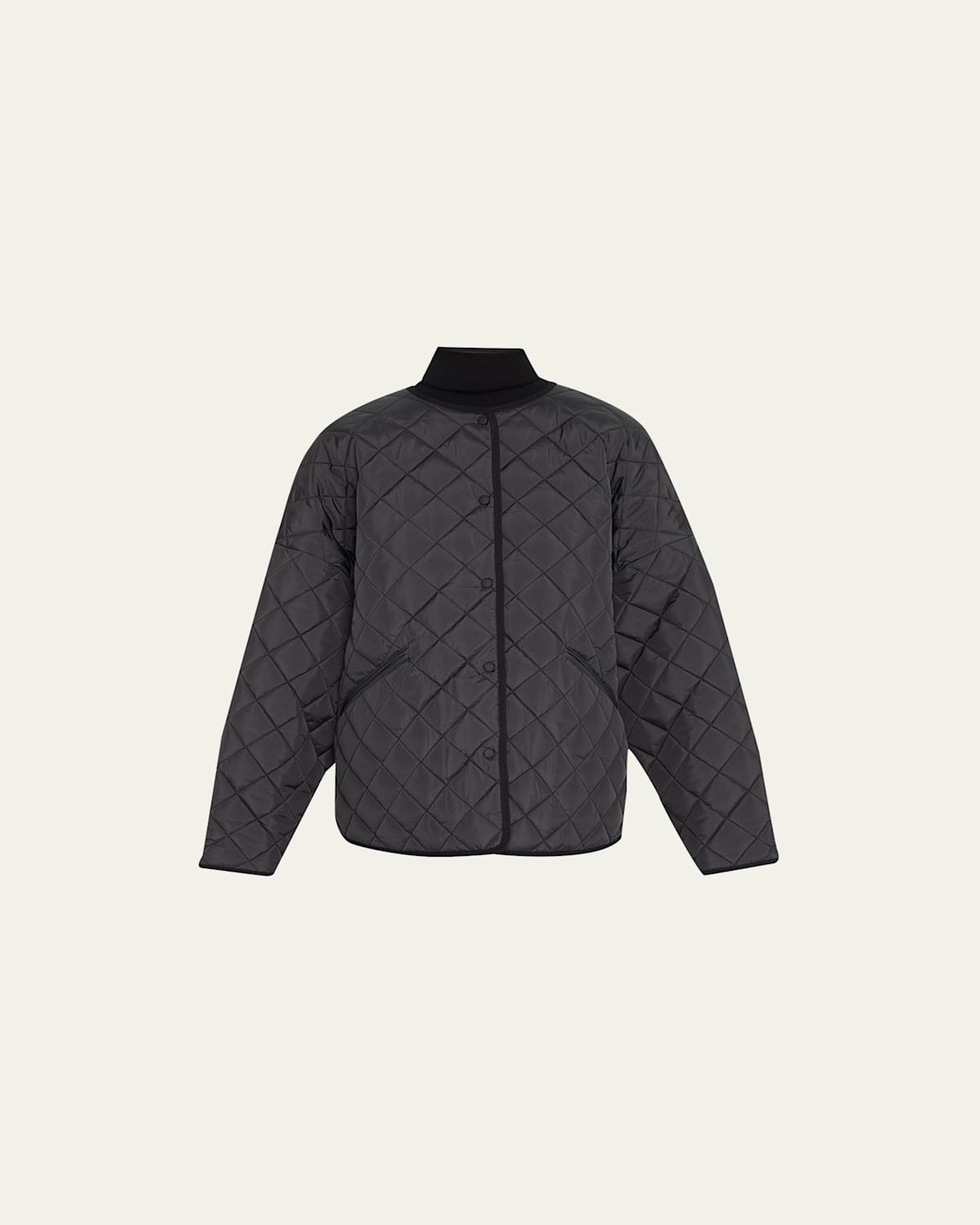 Shop Totême Water-resistant Quilted Oversize Jacket In Black