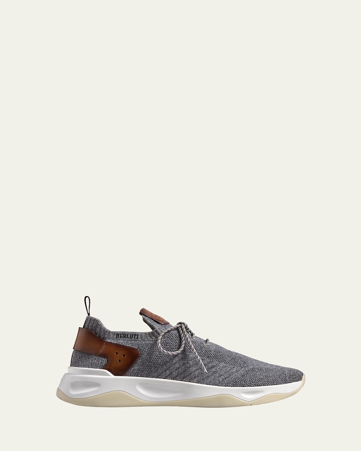 Berluti Men's Cashmere-knit Runner Sneakers In Gray