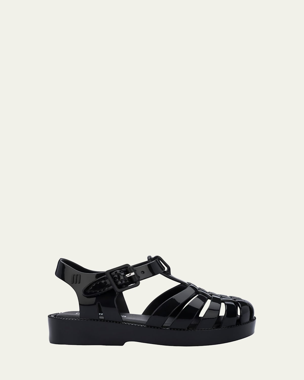 Melissa Black Sandals For Girl With Logo In Black