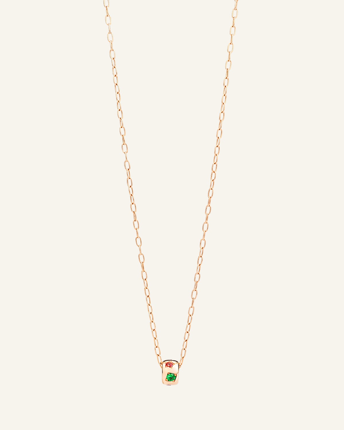 18K Rose Gold Iconica Fancy-Set Multi Gemstone Pendant Necklace