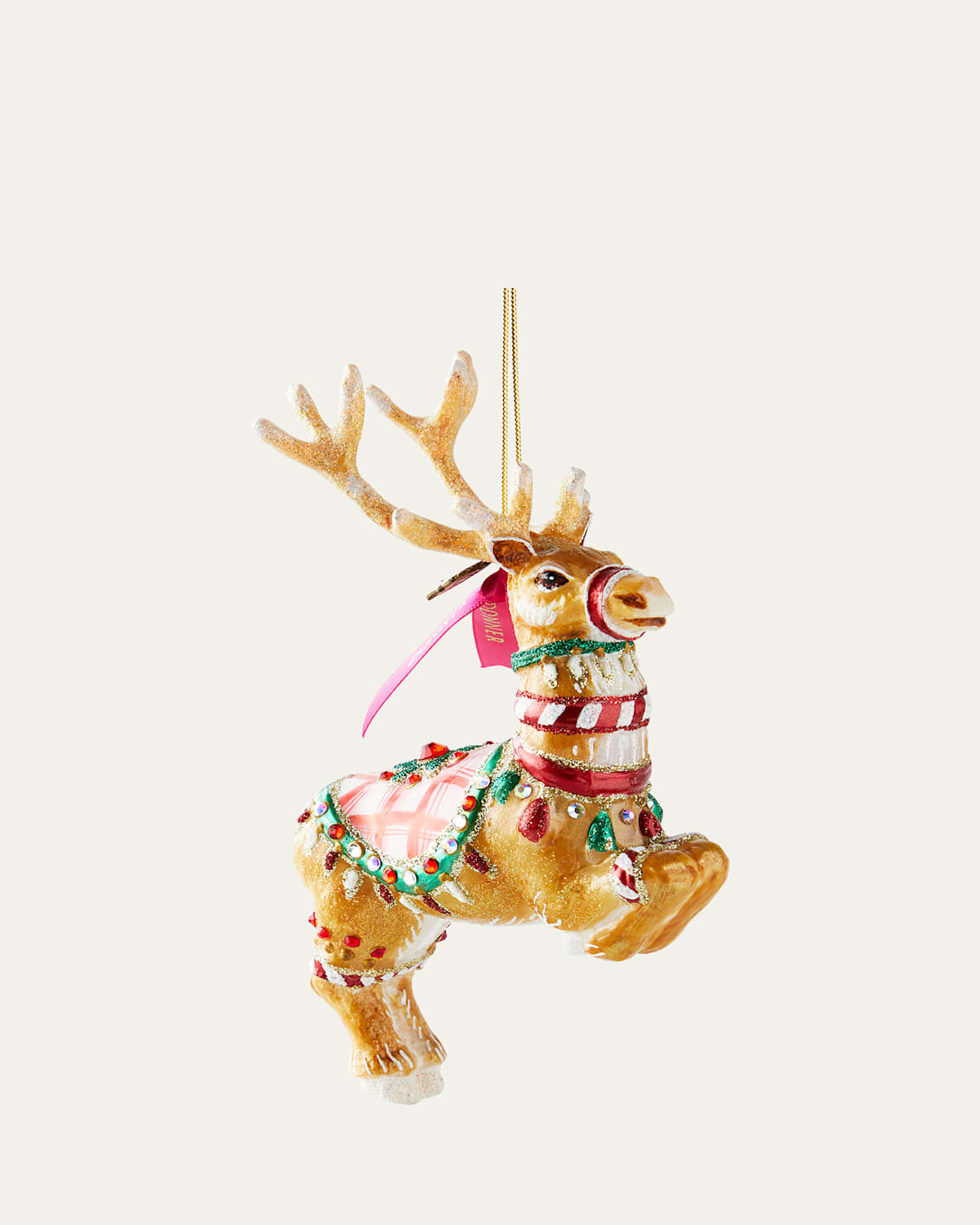 Jay Strongwater Donner Christmas Ornament In Gold