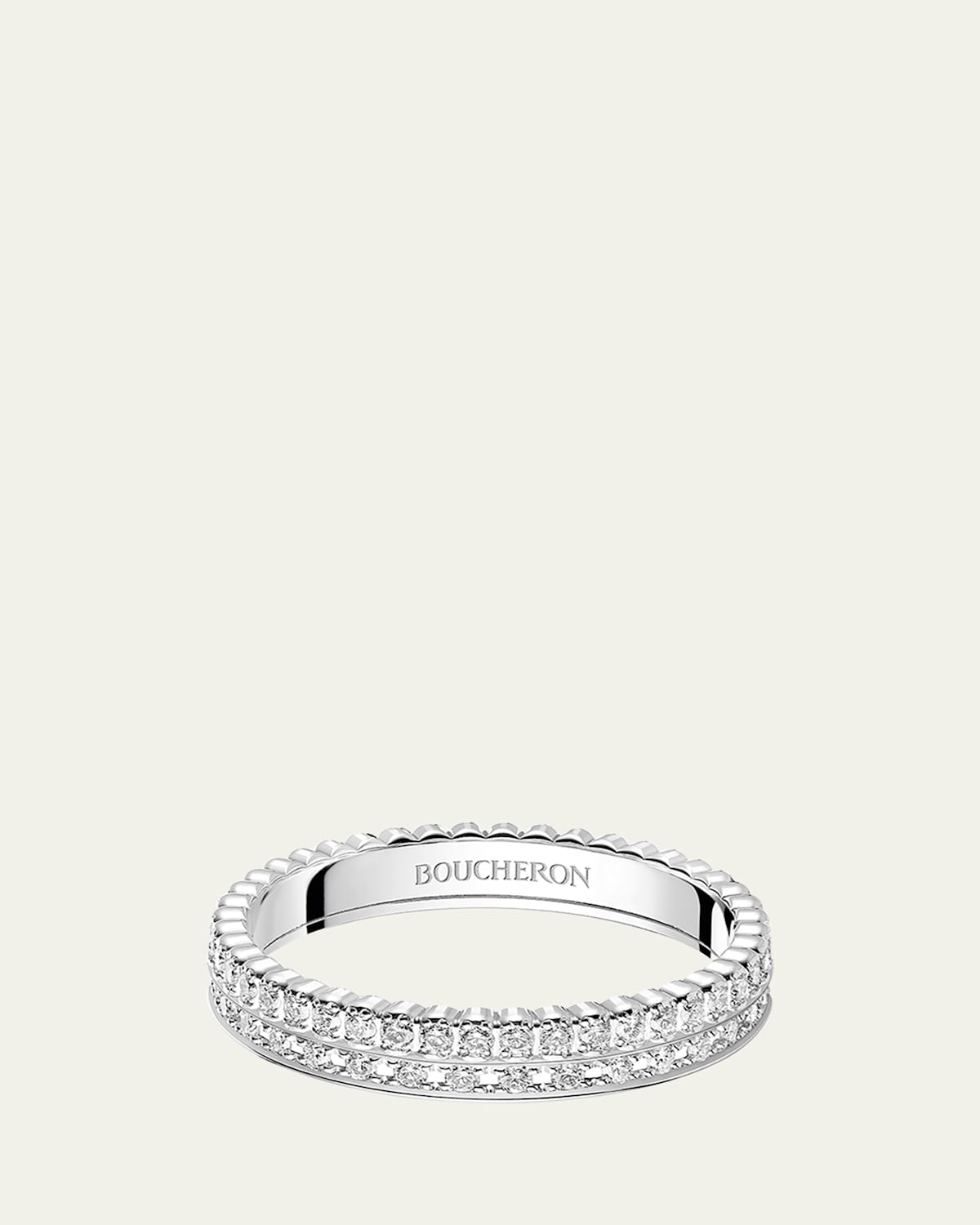 Quatre Radiant Edition White Gold Diamond Wedding Band Ring