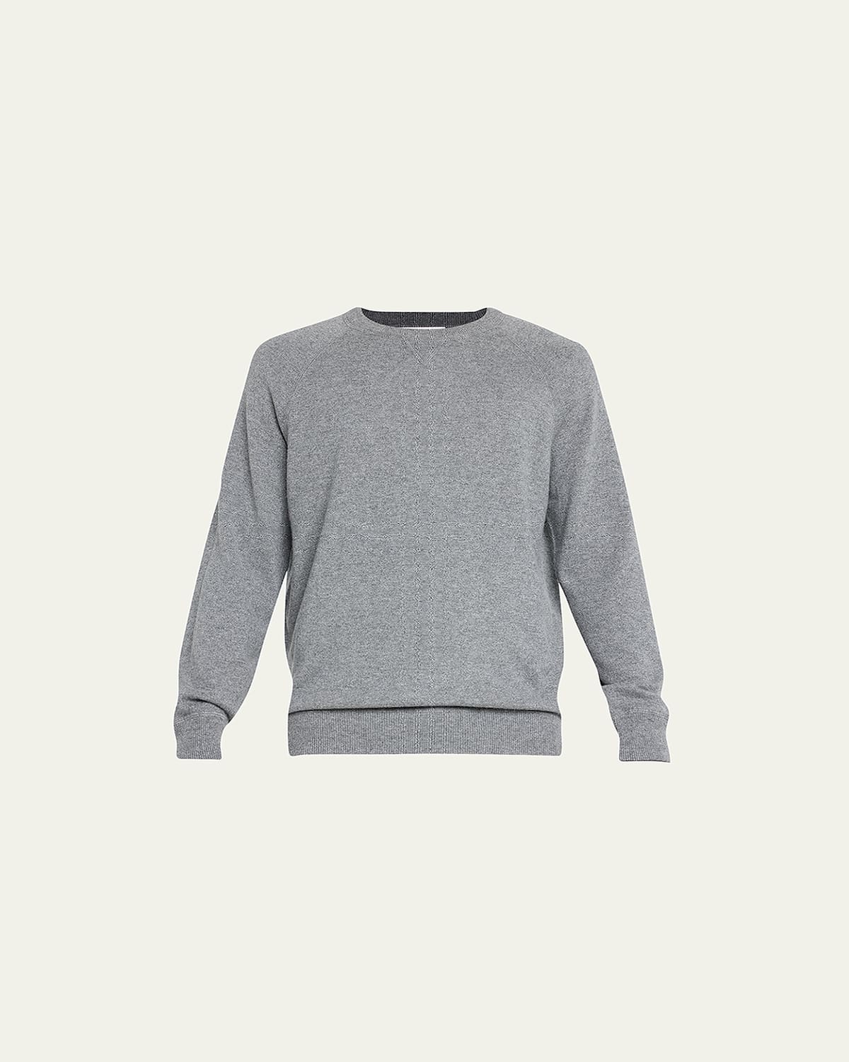 Brunello Cucinelli Men's Cashmere Crewneck Sweater In Grey