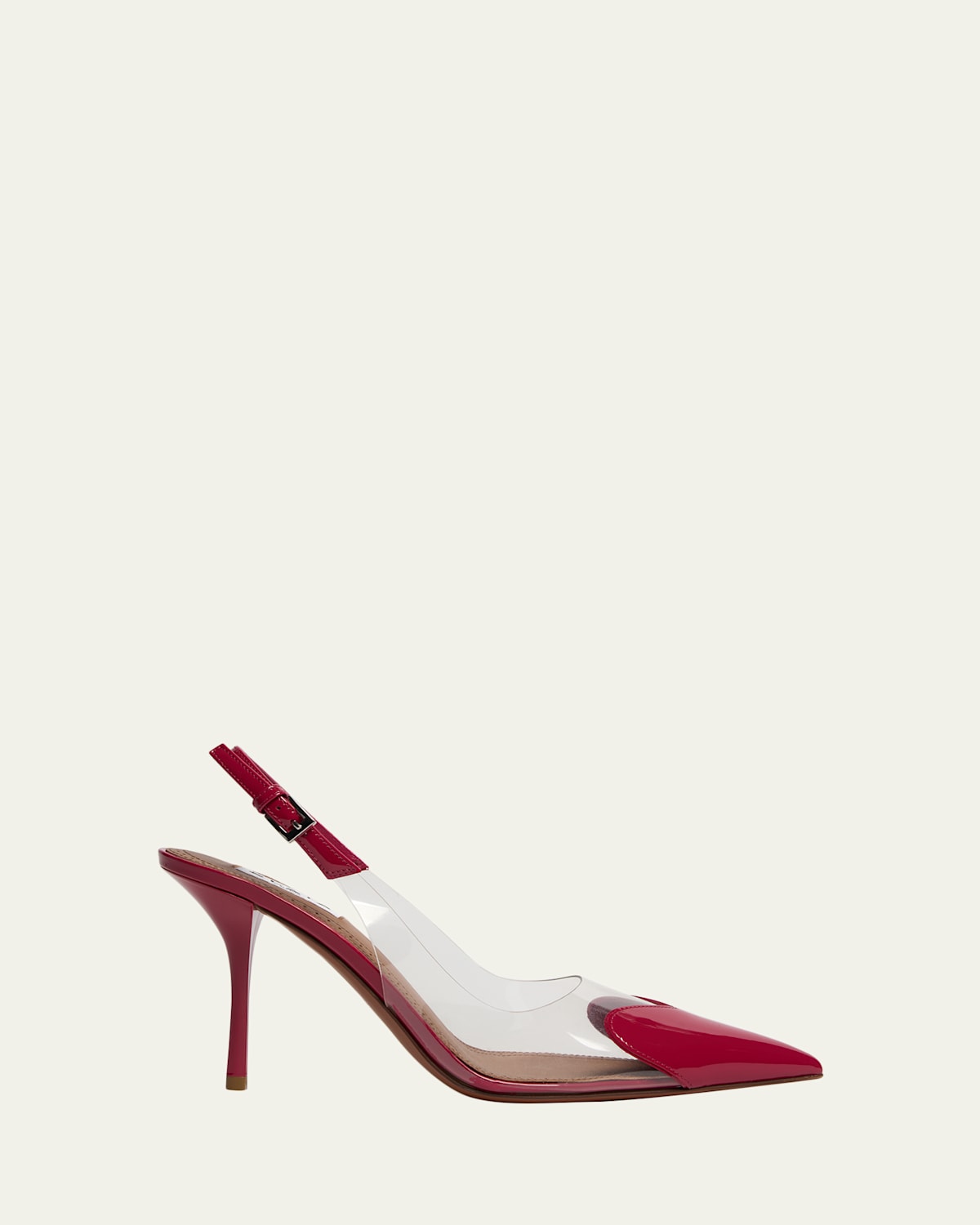 Alaïa Coeur Clear Cap-toe Mule Pumps In Pink