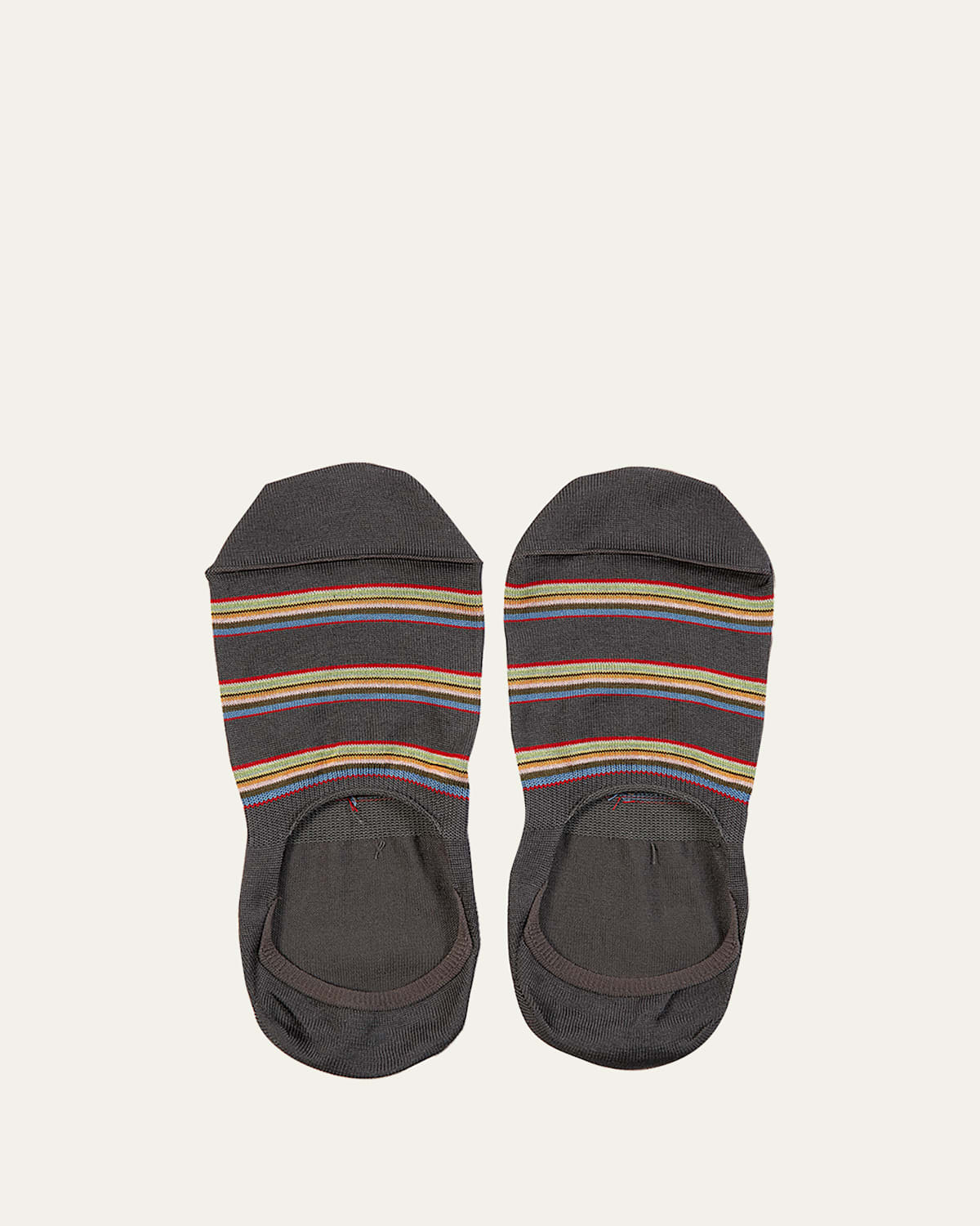 Paul Smith Men's Multiblock No-show Socks W/ Heel Grips In Gray