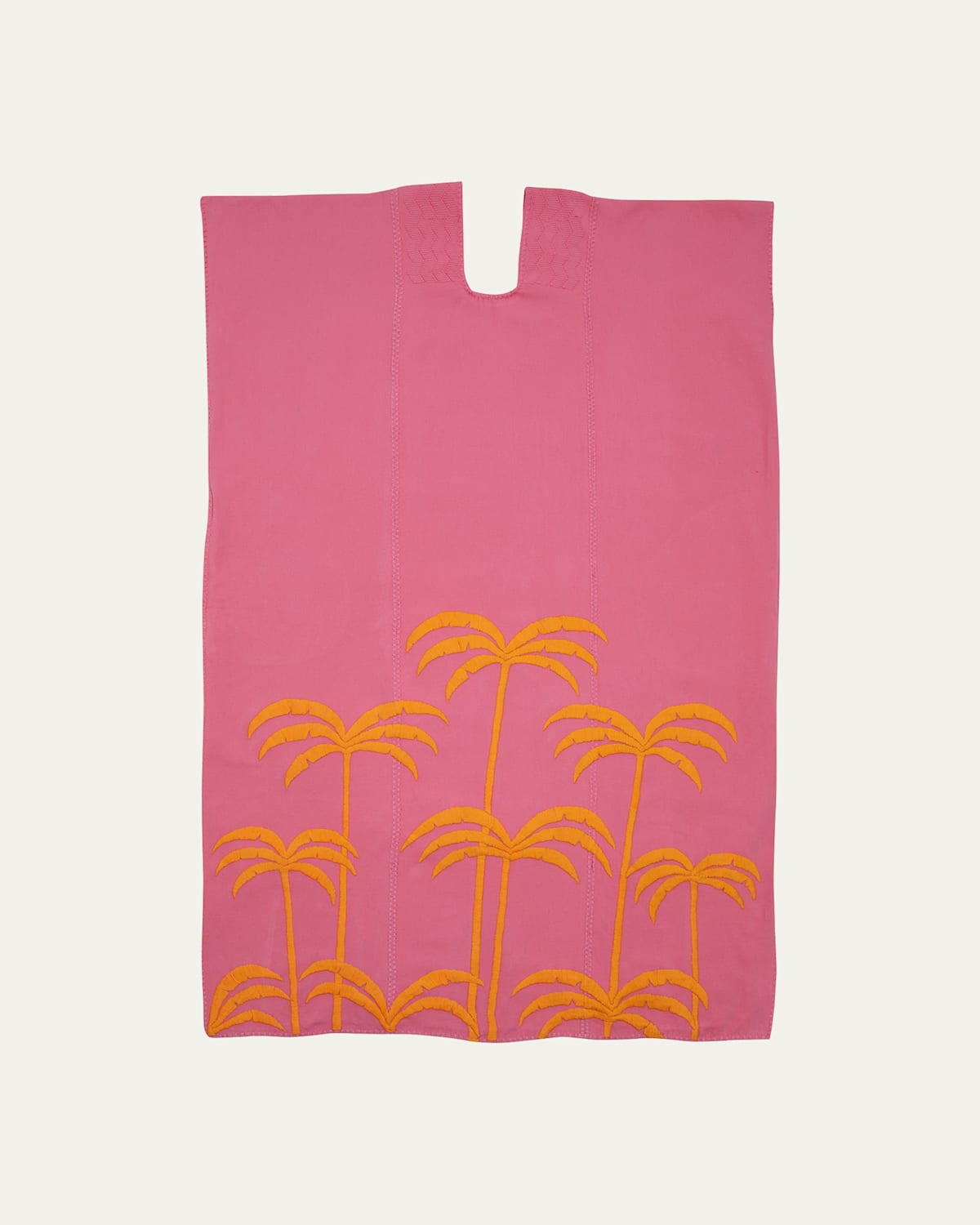 Three Panel Embroidered Palm Tree Midi Kaftan