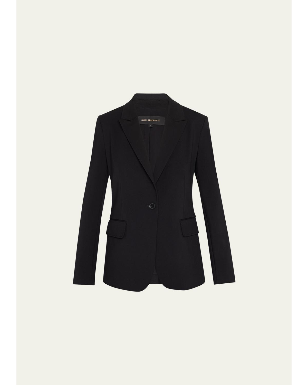 Collette Peak-Lapel Single-Button Jacket