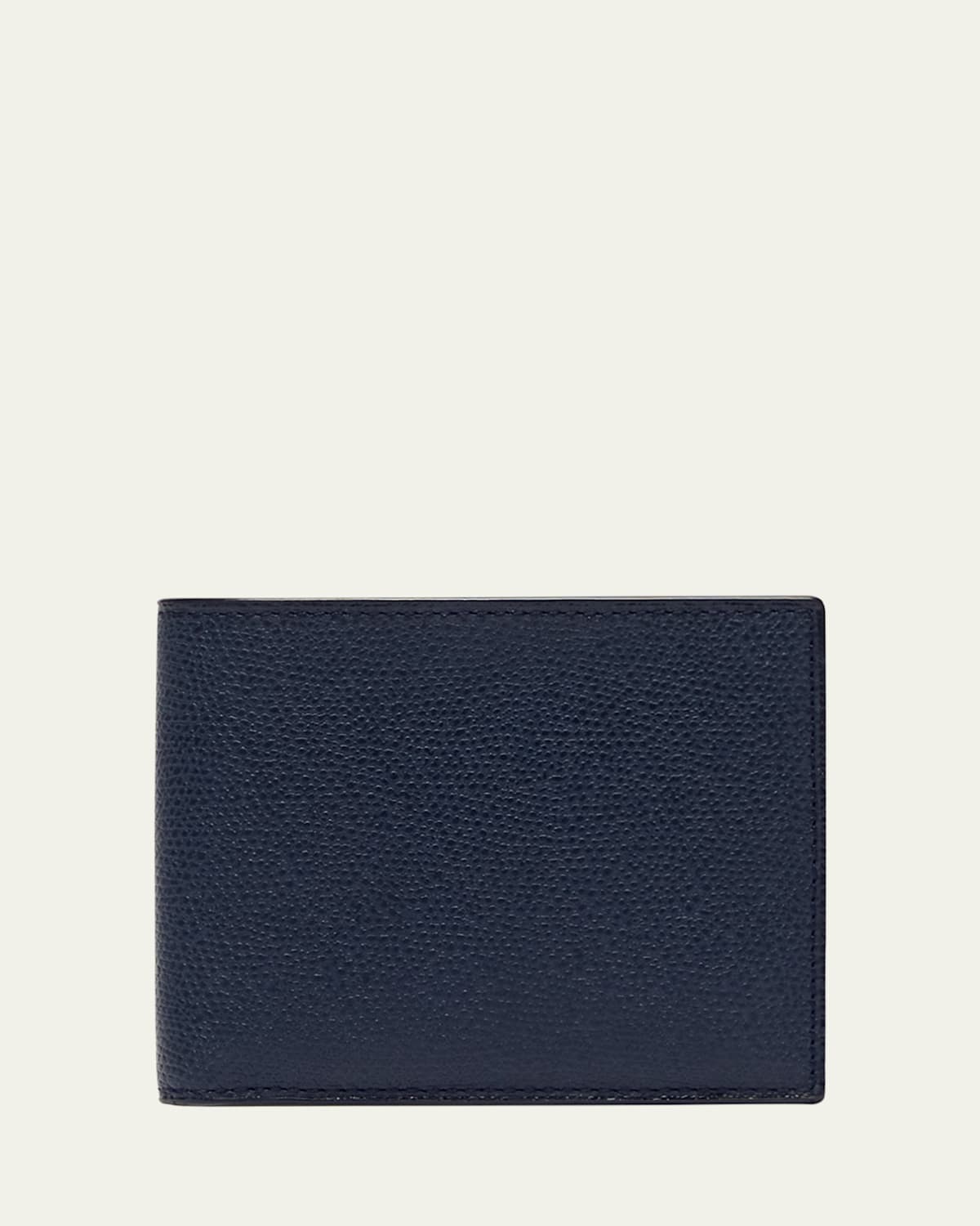 Valextra Men's Leather V-cut Bifold Wallet In Eucalipto