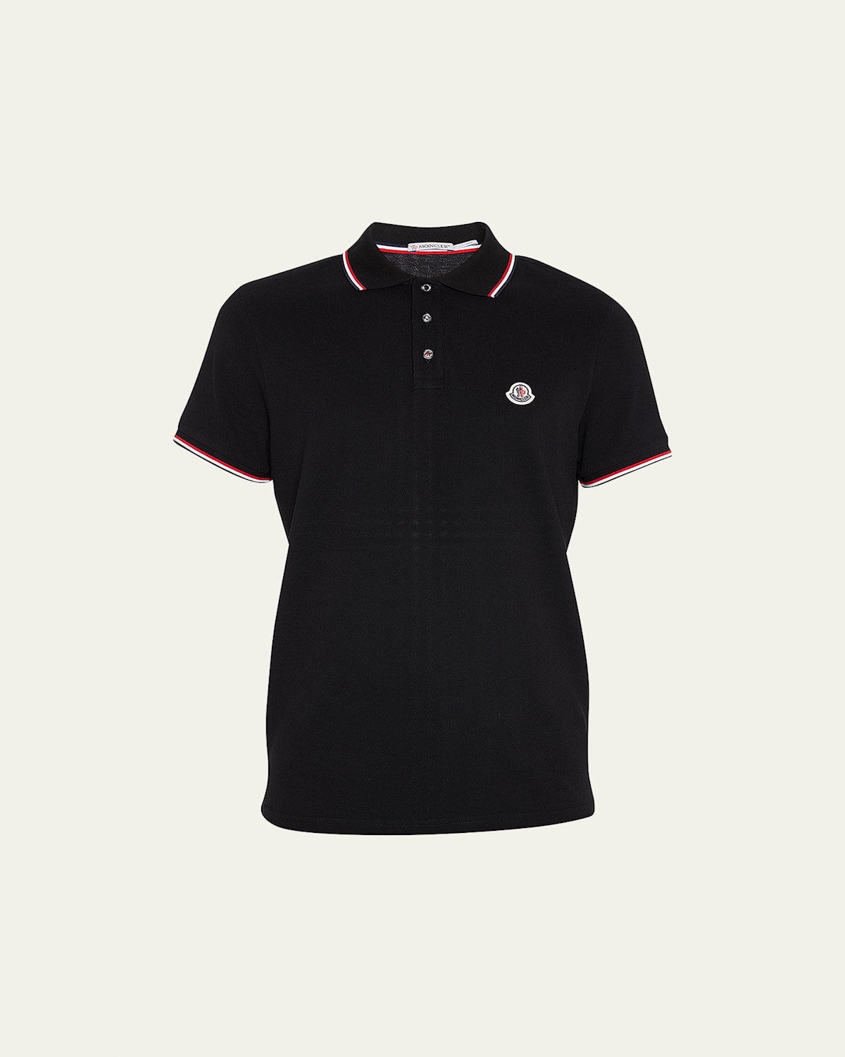 Moncler Cotton Polo Shirt With Logo In Black