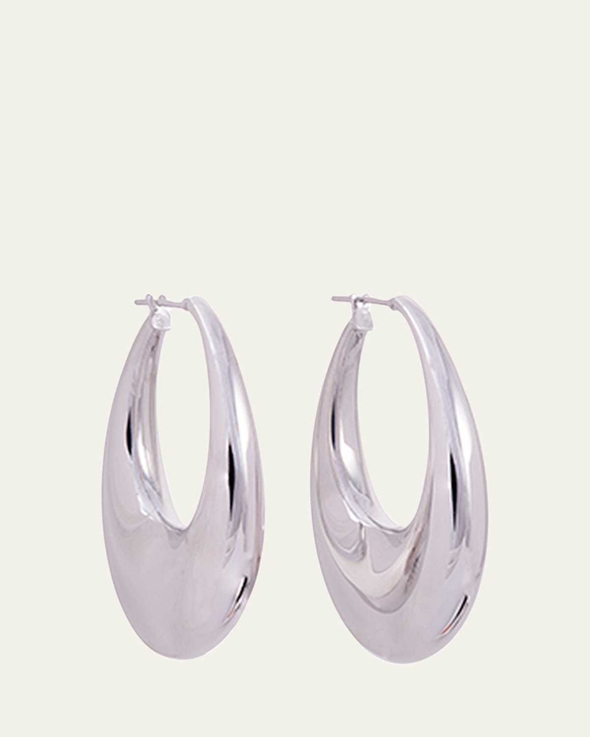 18K White Gold Carine Puffy Hoop Earrings
