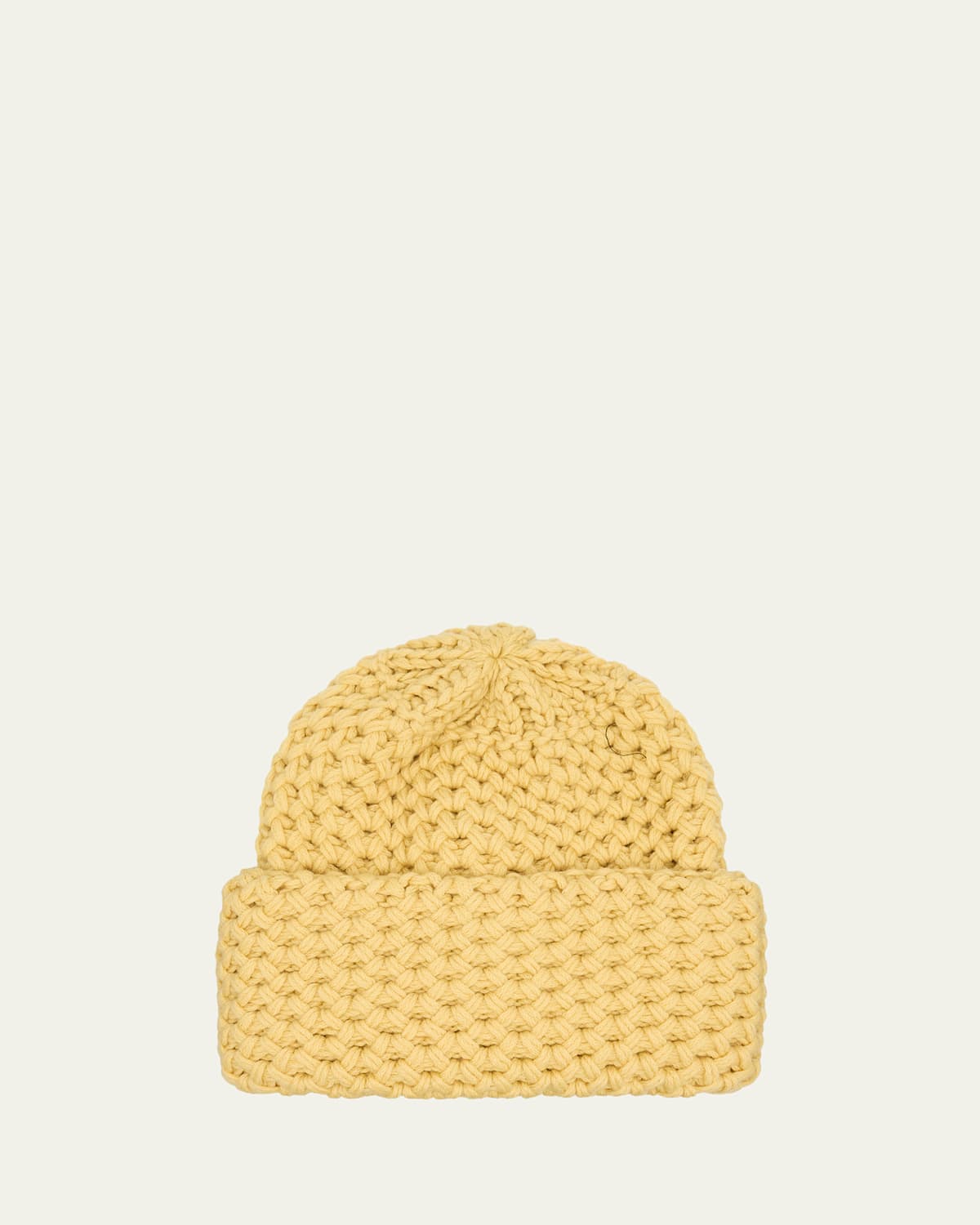 Inverni Cashmere Honeycomb Knit Beanie In Yellow