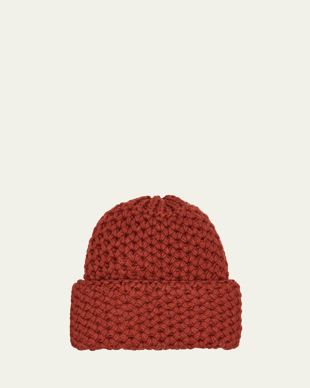 Inverni Cashmere Honeycomb Knit Beanie In Red