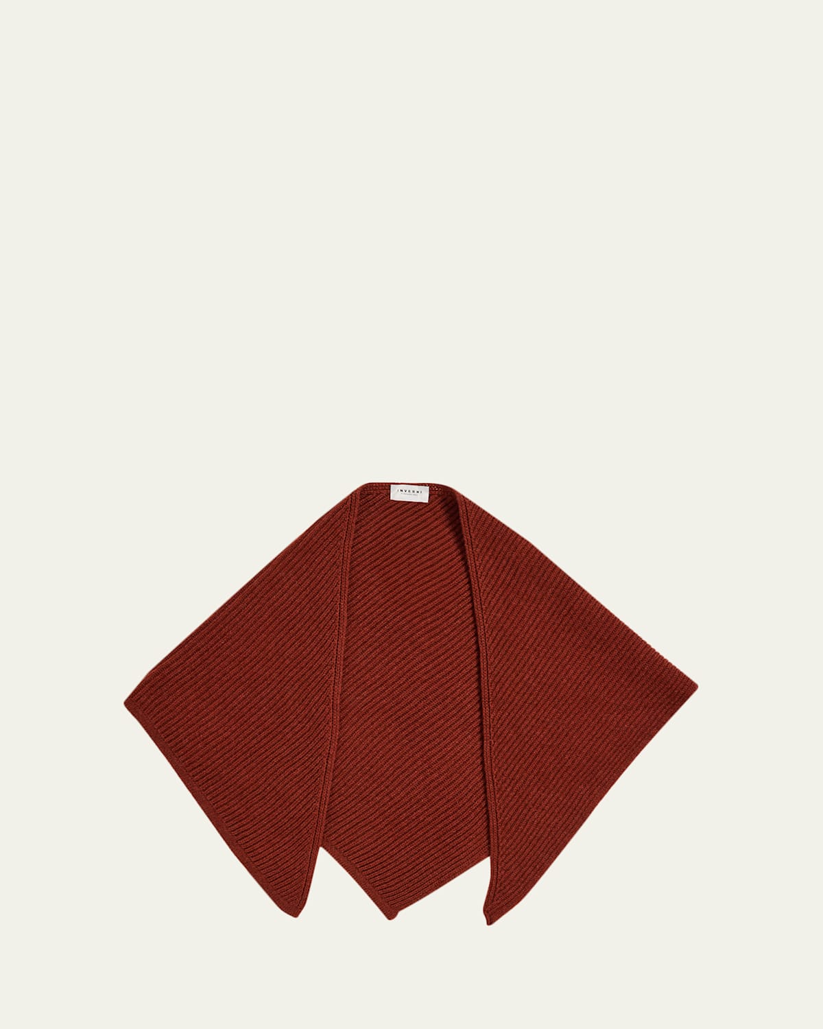 Inverni Sciarpa Maglia Cashmere Knit Scarf In Red