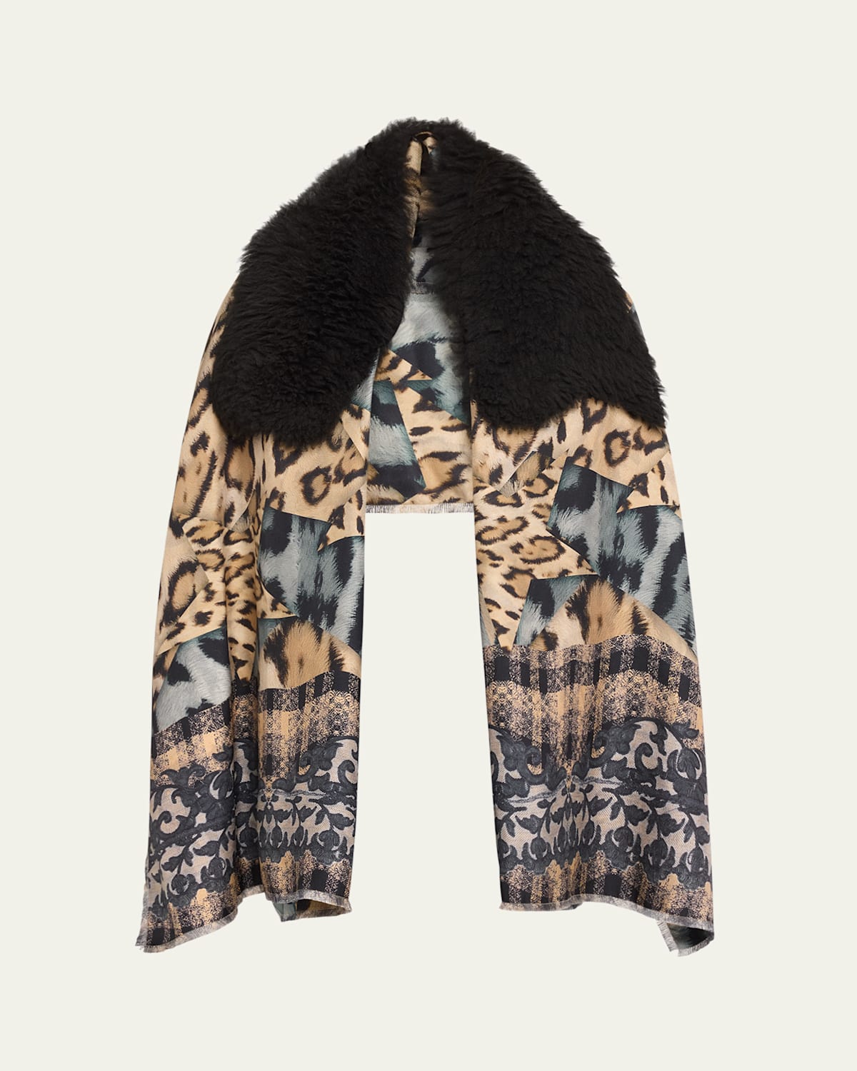 Fancy Shearling Pattern Scarf