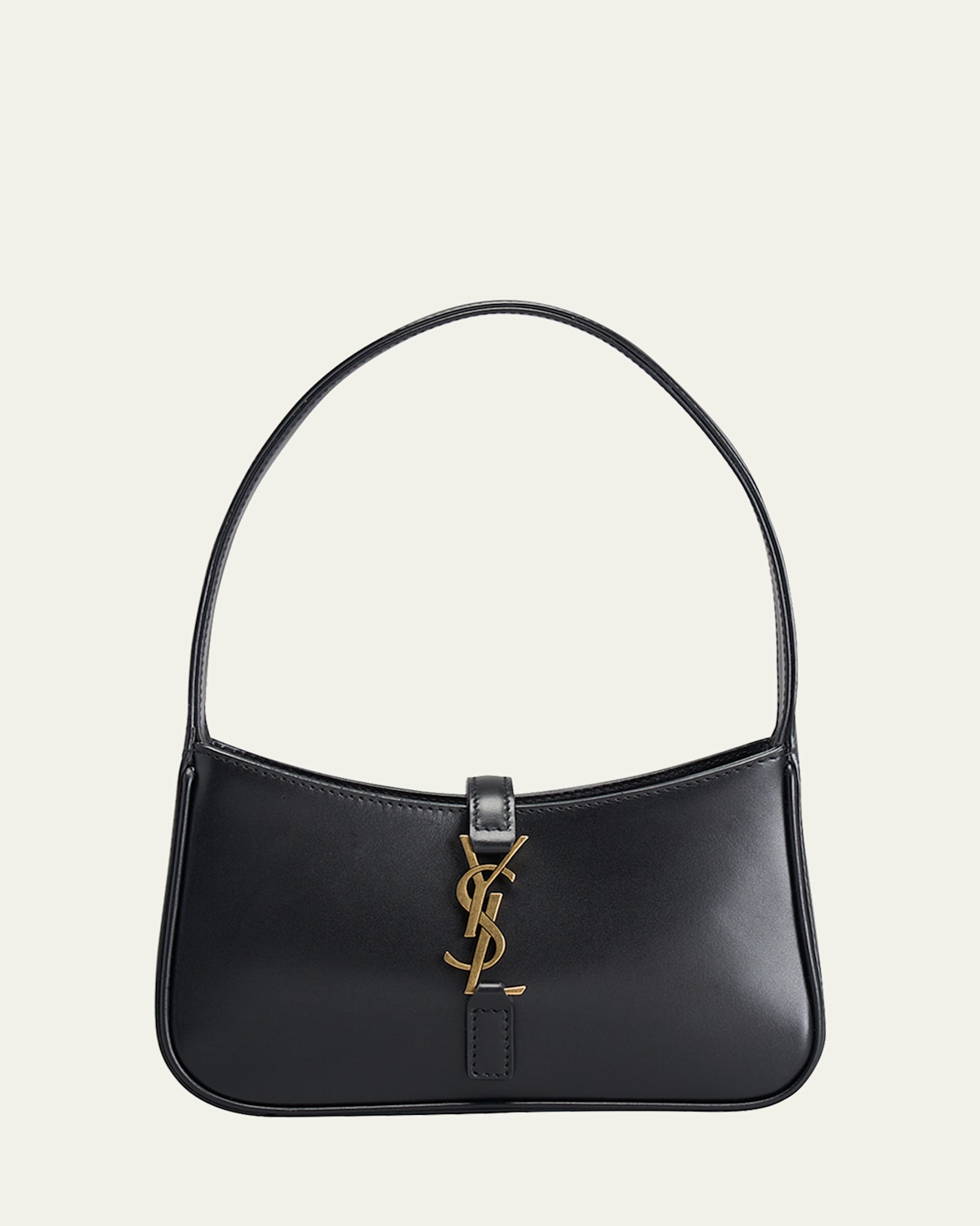 Saint Laurent Le 5 A 7 Mini Ysl Shoulder Bag In Smooth Leather In Black